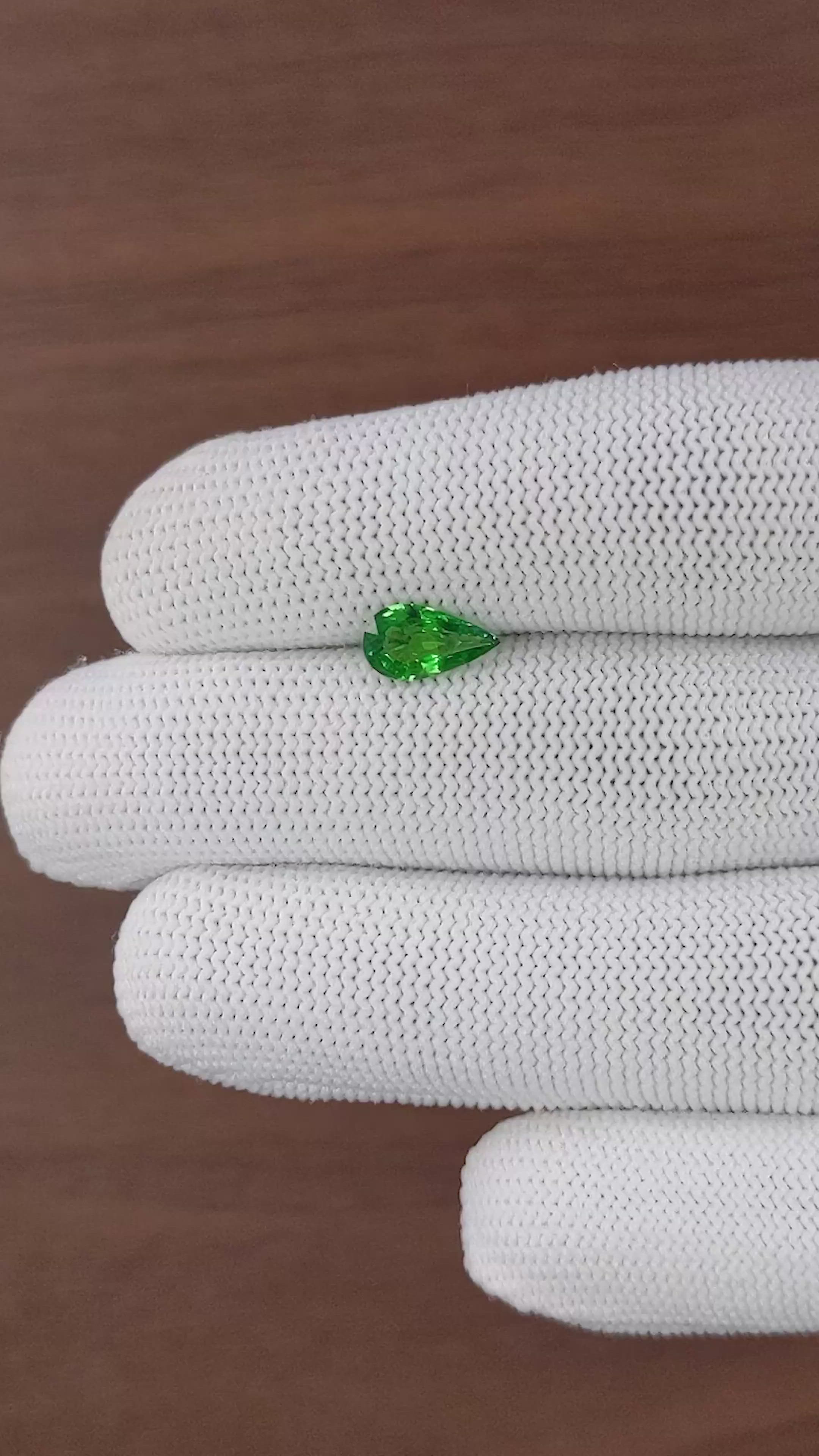 1.03 Ct. Tsavorite Garnet from Tanzania Size Video