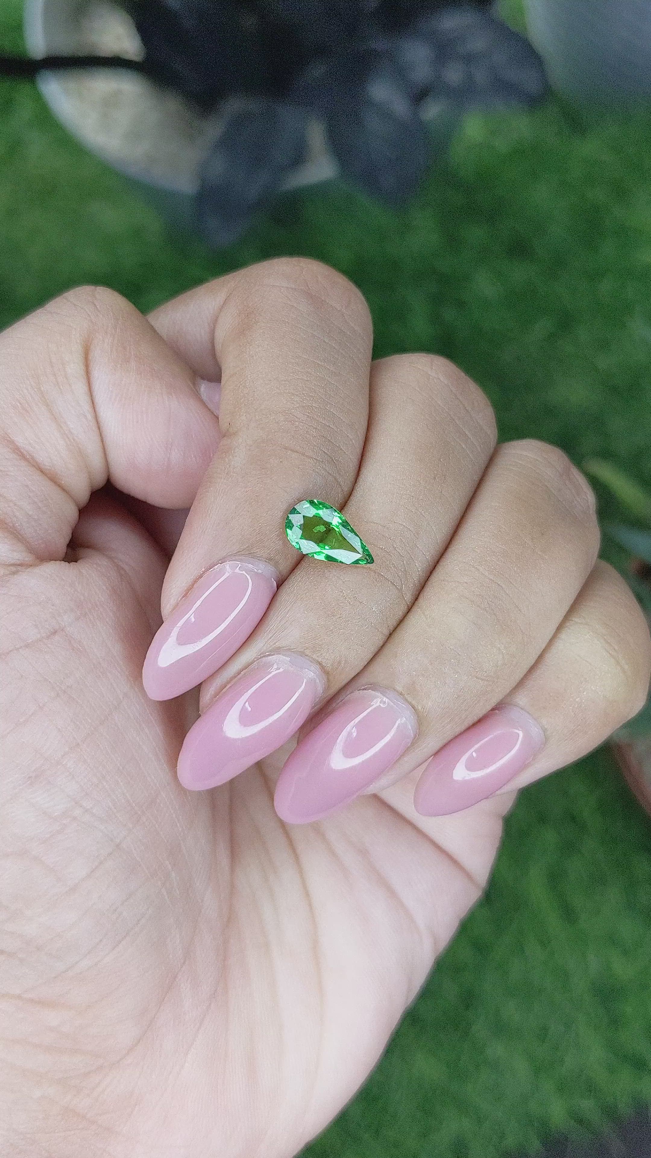 1.03 Ct. Tsavorite Garnet from Tanzania Size Video