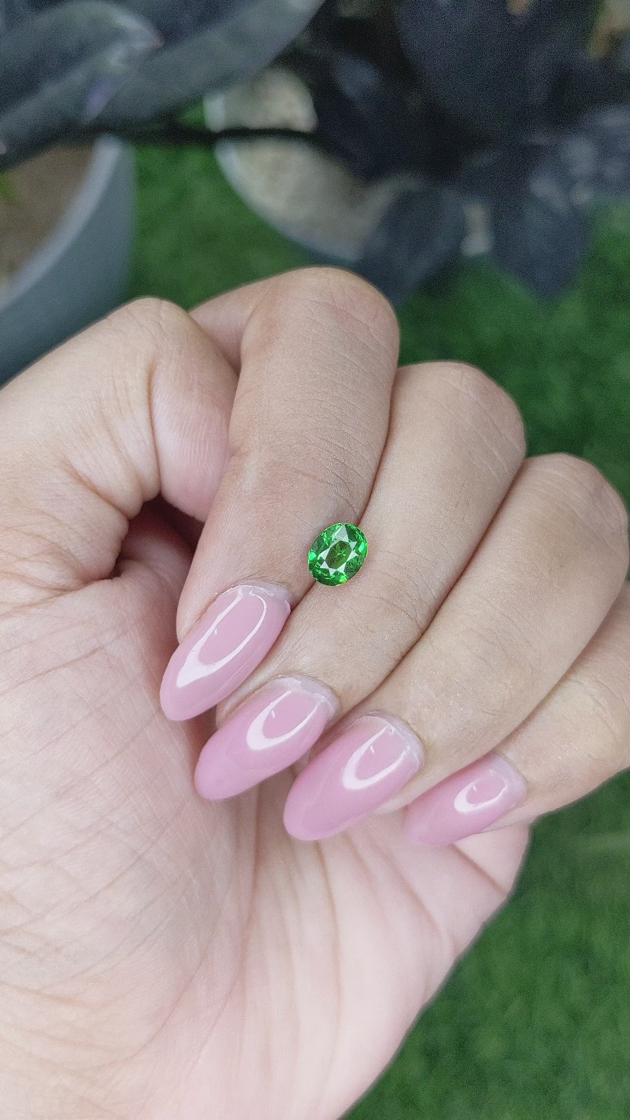 0.92 Ct. Tsavorite Garnet from Tanzania Size Video