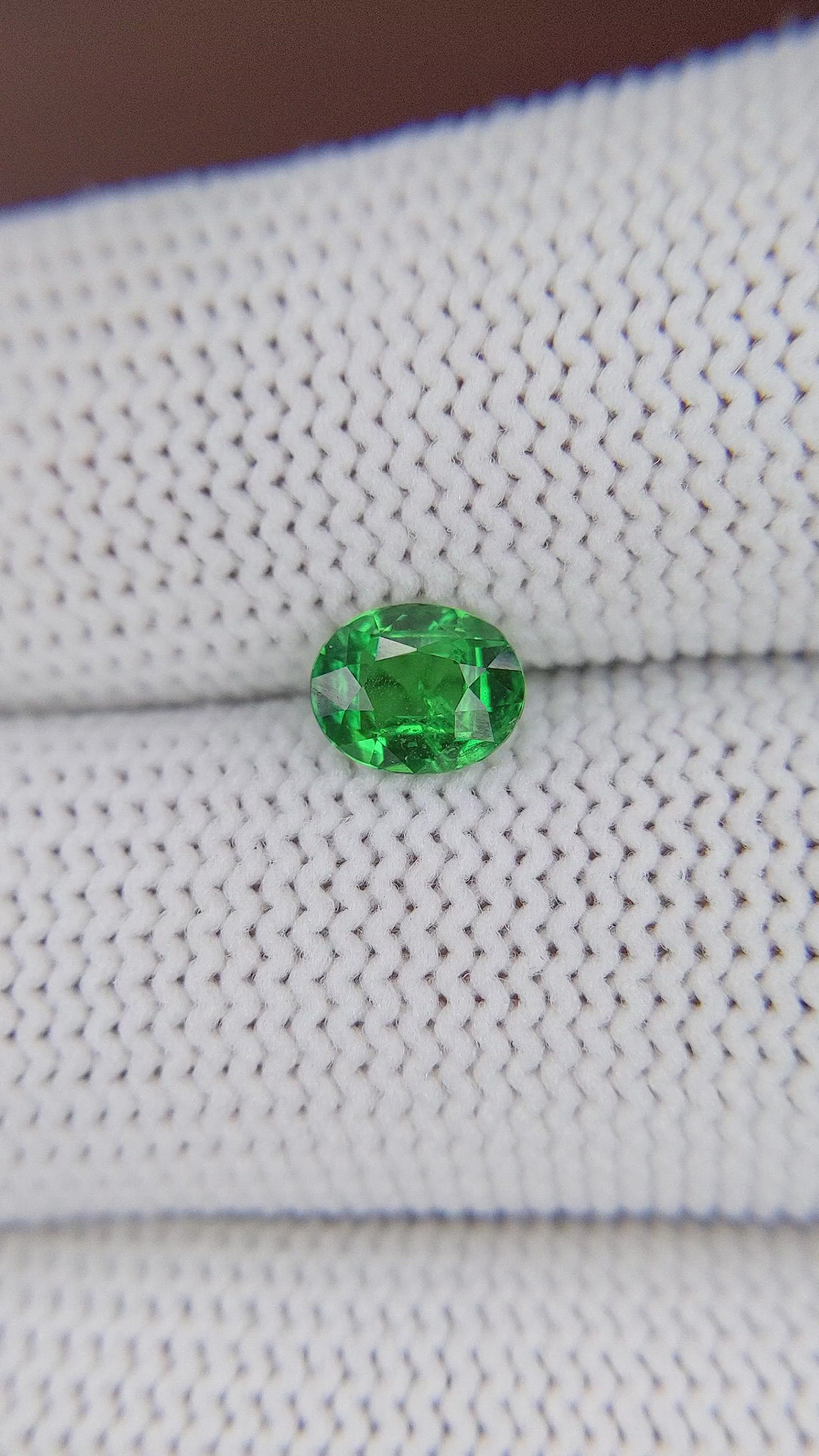 0.92 Ct. Tsavorite Garnet from Tanzania Size Video