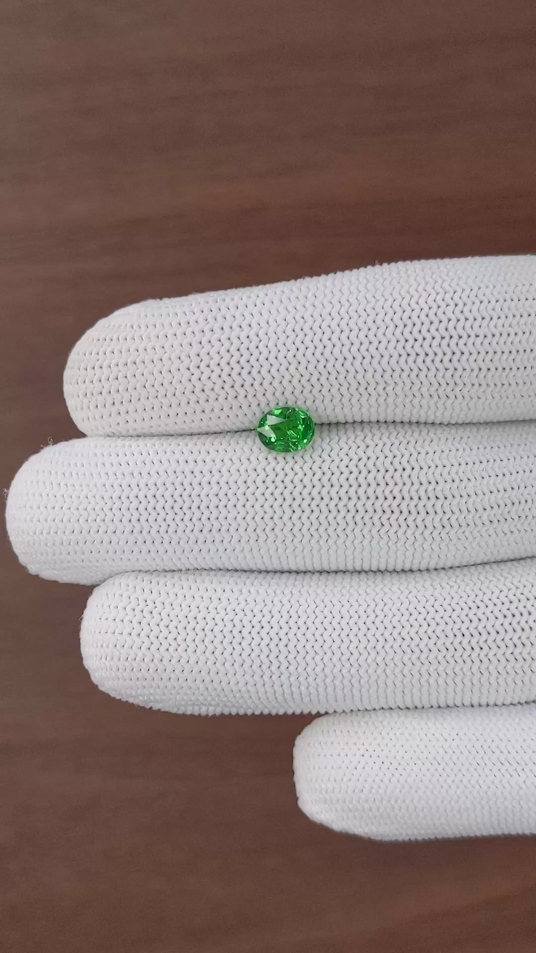 0.92 Ct. Tsavorite Garnet from Tanzania Size Video