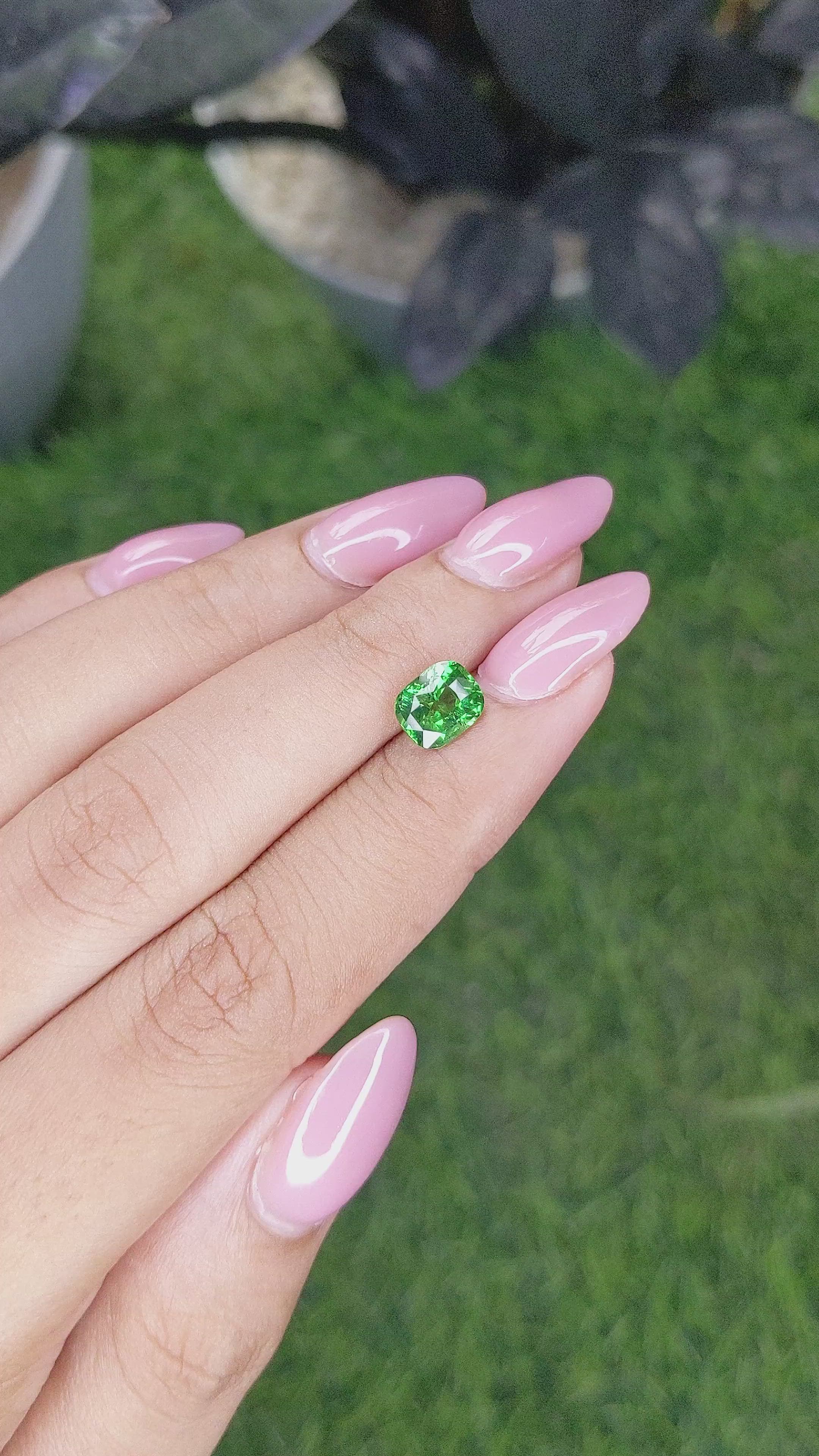 1.66 Ct. Tsavorite Garnet from Tanzania Size Video