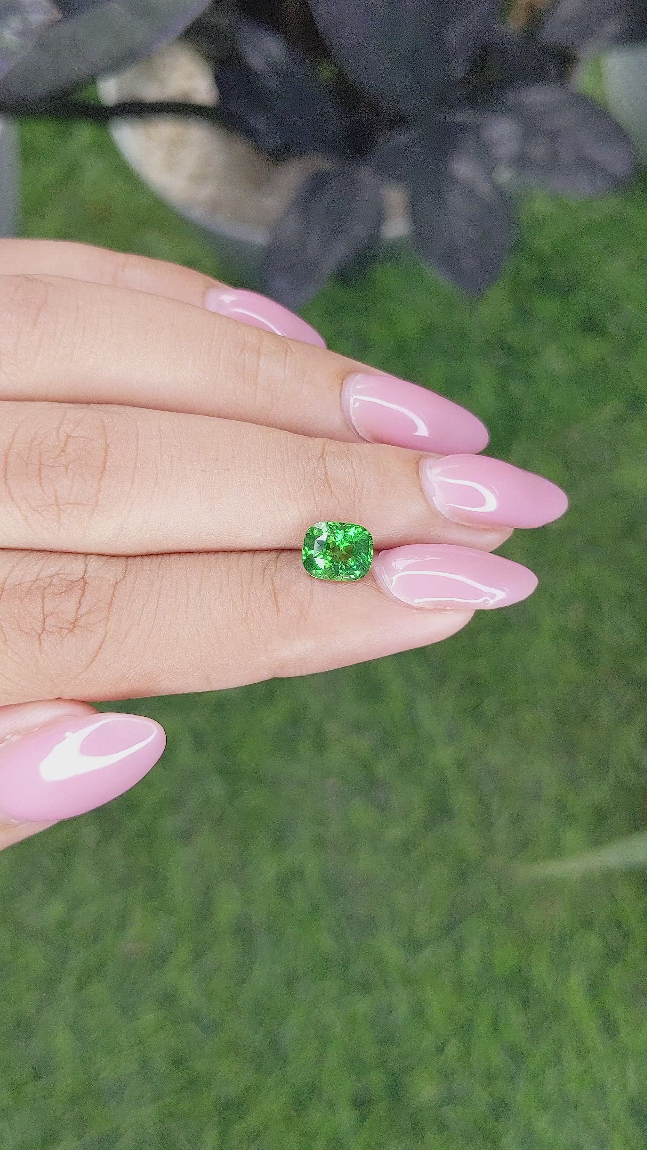 1.66 Ct. Tsavorite Garnet from Tanzania Size Video