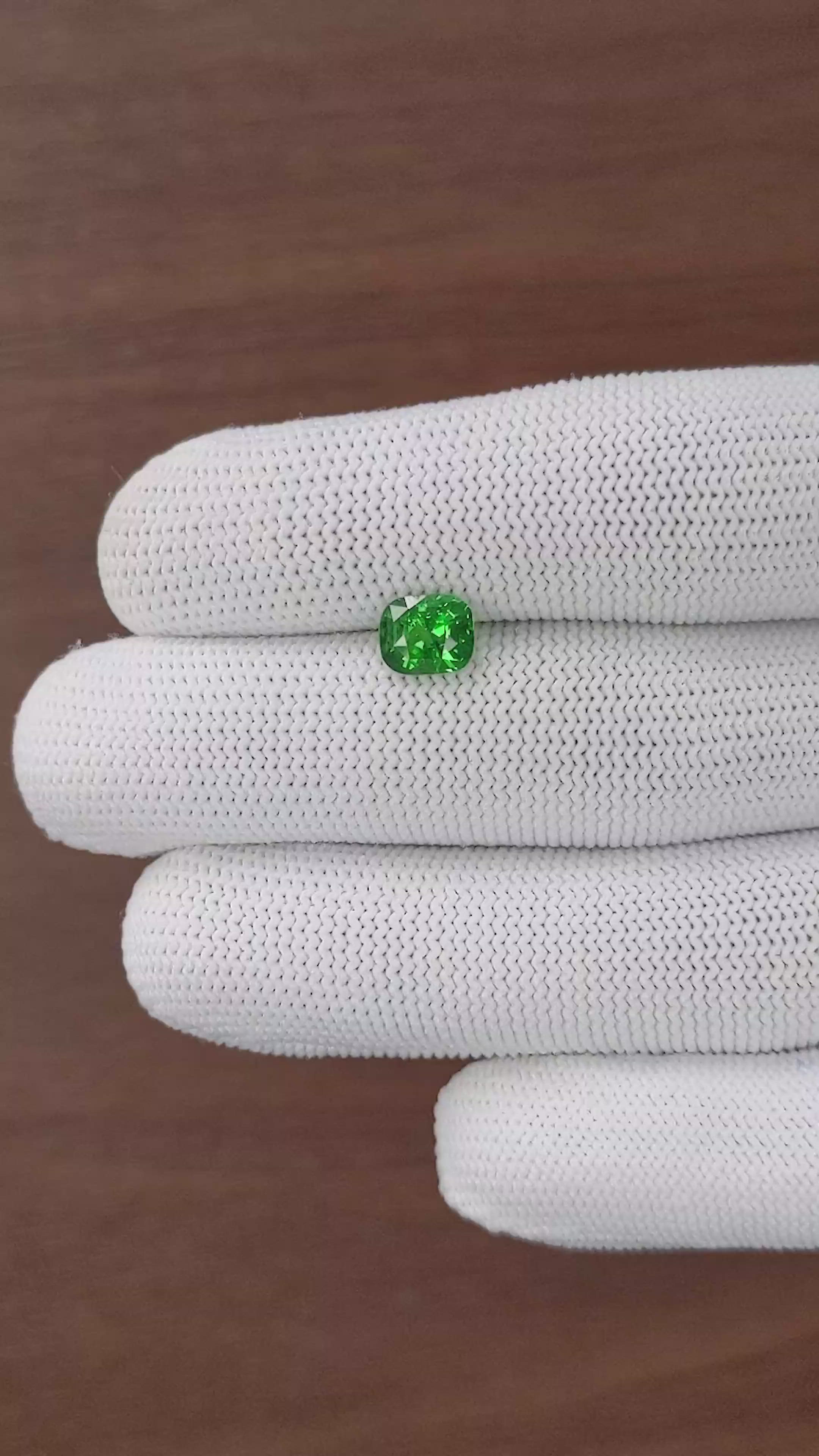 1.66 Ct. Tsavorite Garnet from Tanzania Size Video