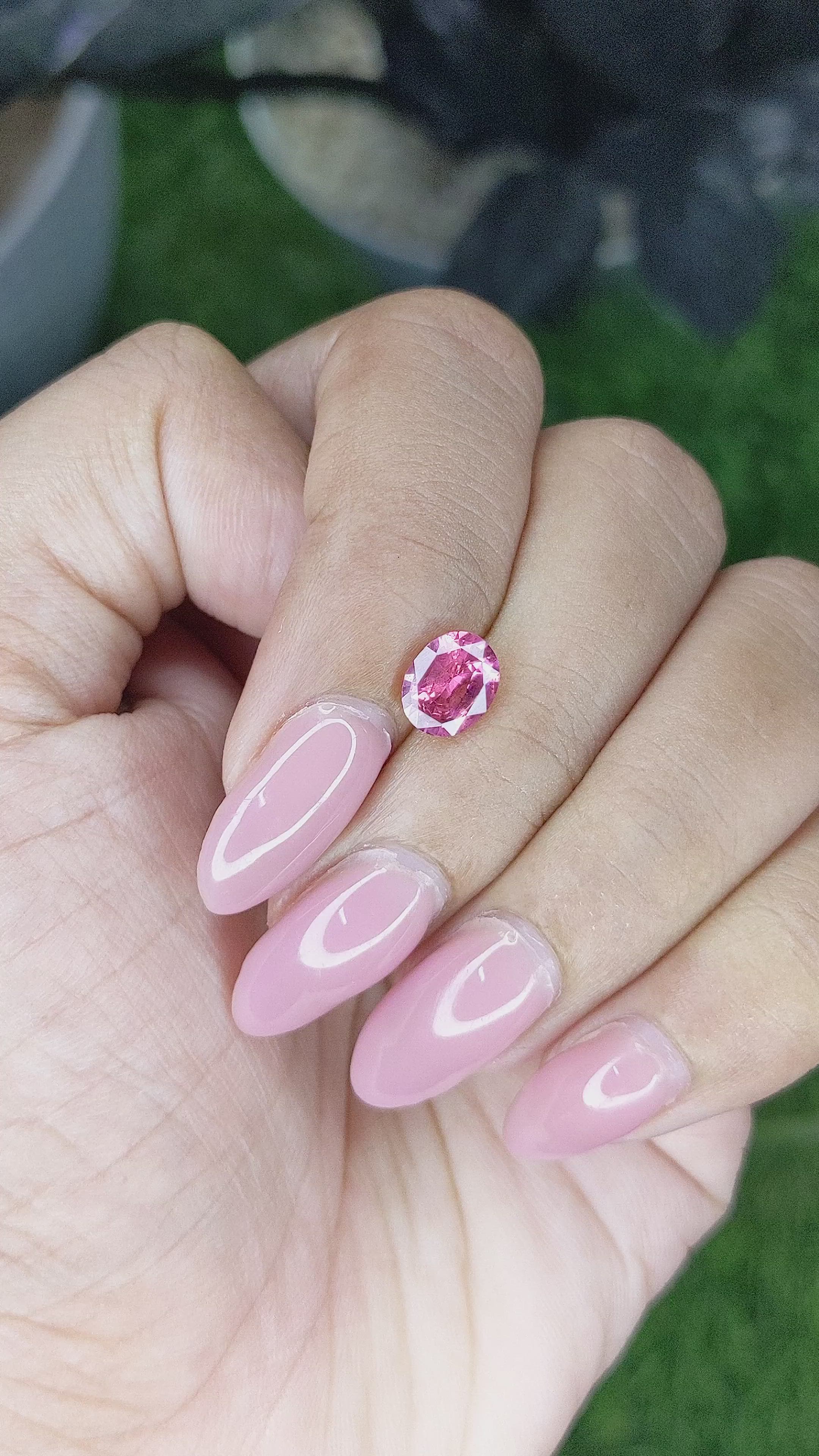 1.20 Ct. Purplish Pink Spinel from Tanzania Size Video