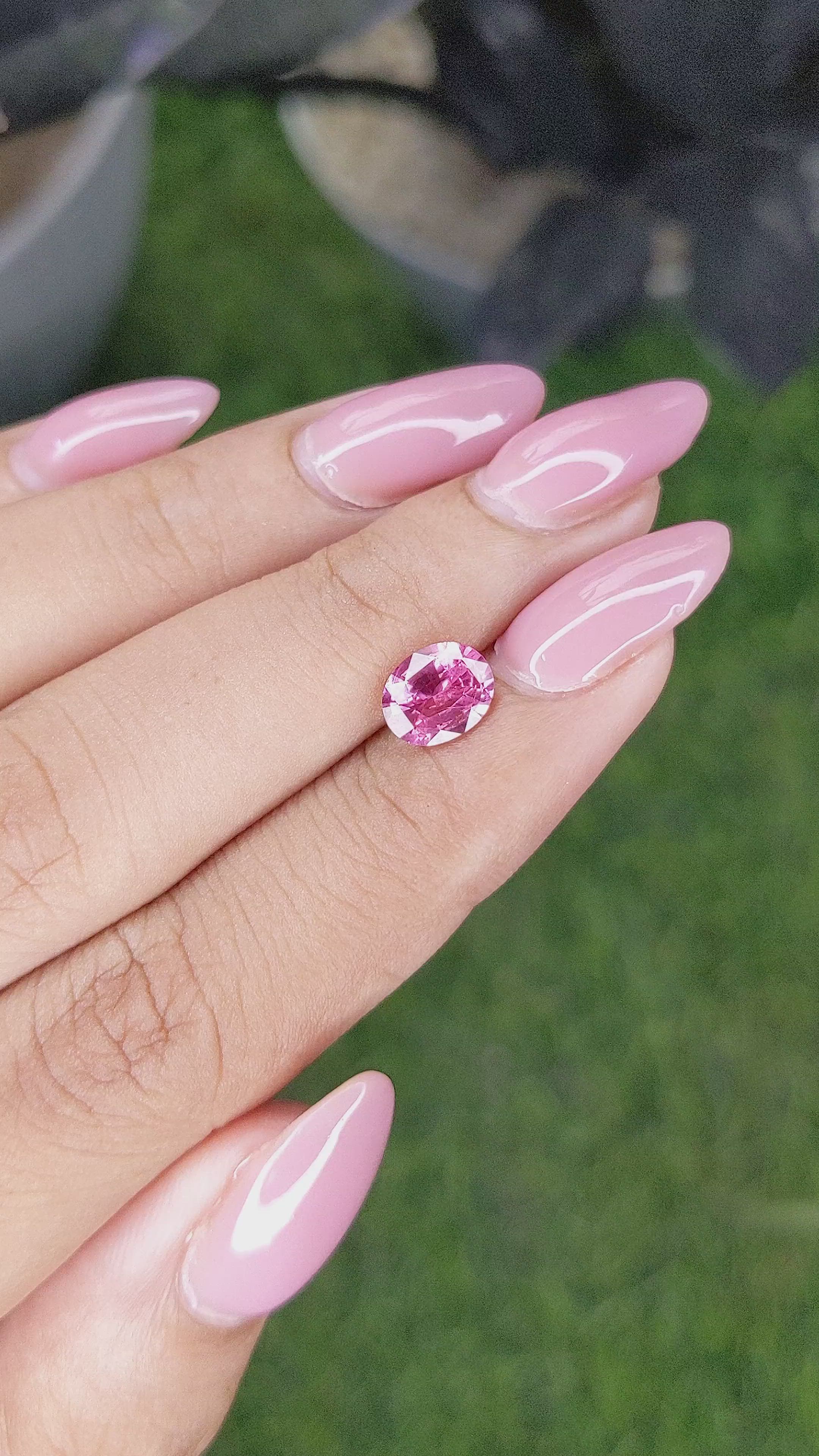 1.20 Ct. Purplish Pink Spinel from Tanzania Size Video