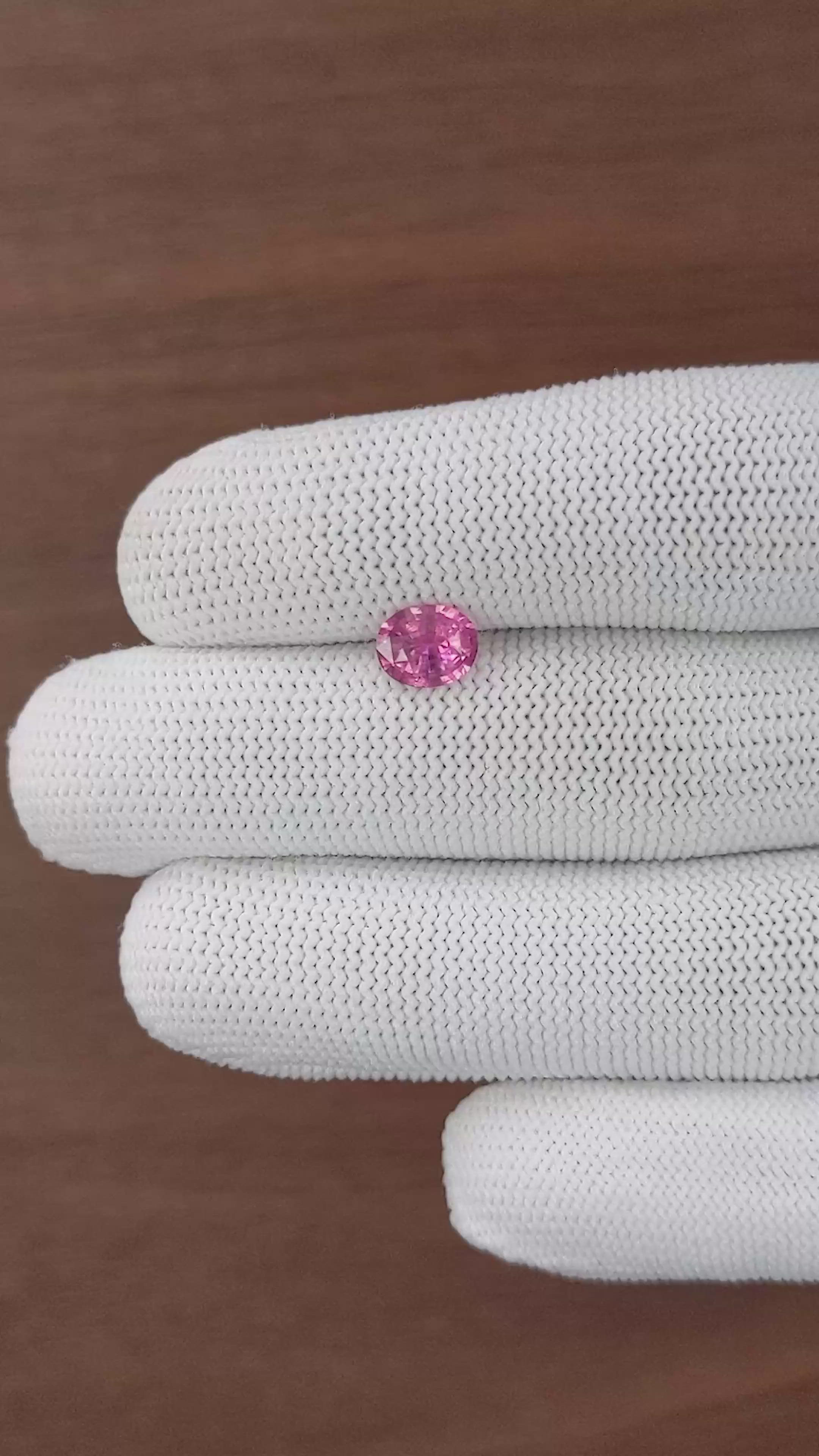 1.20 Ct. Purplish Pink Spinel from Tanzania Size Video