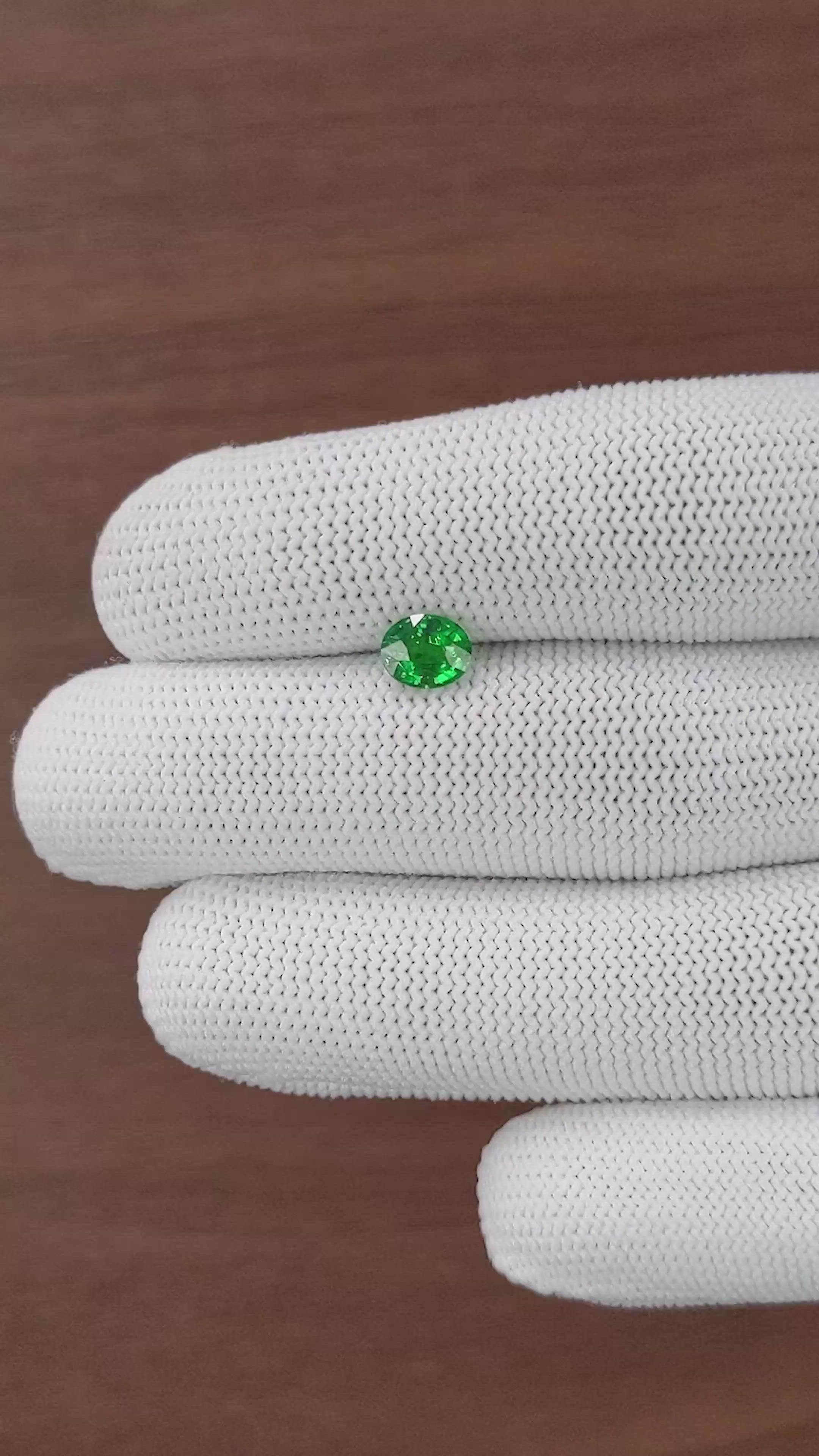 1.03 Ct. Tsavorite Garnet from Tanzania Size Video