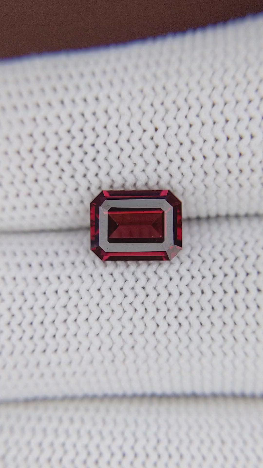 2.42 Ct. Red Garnet from Tanzania Size Video