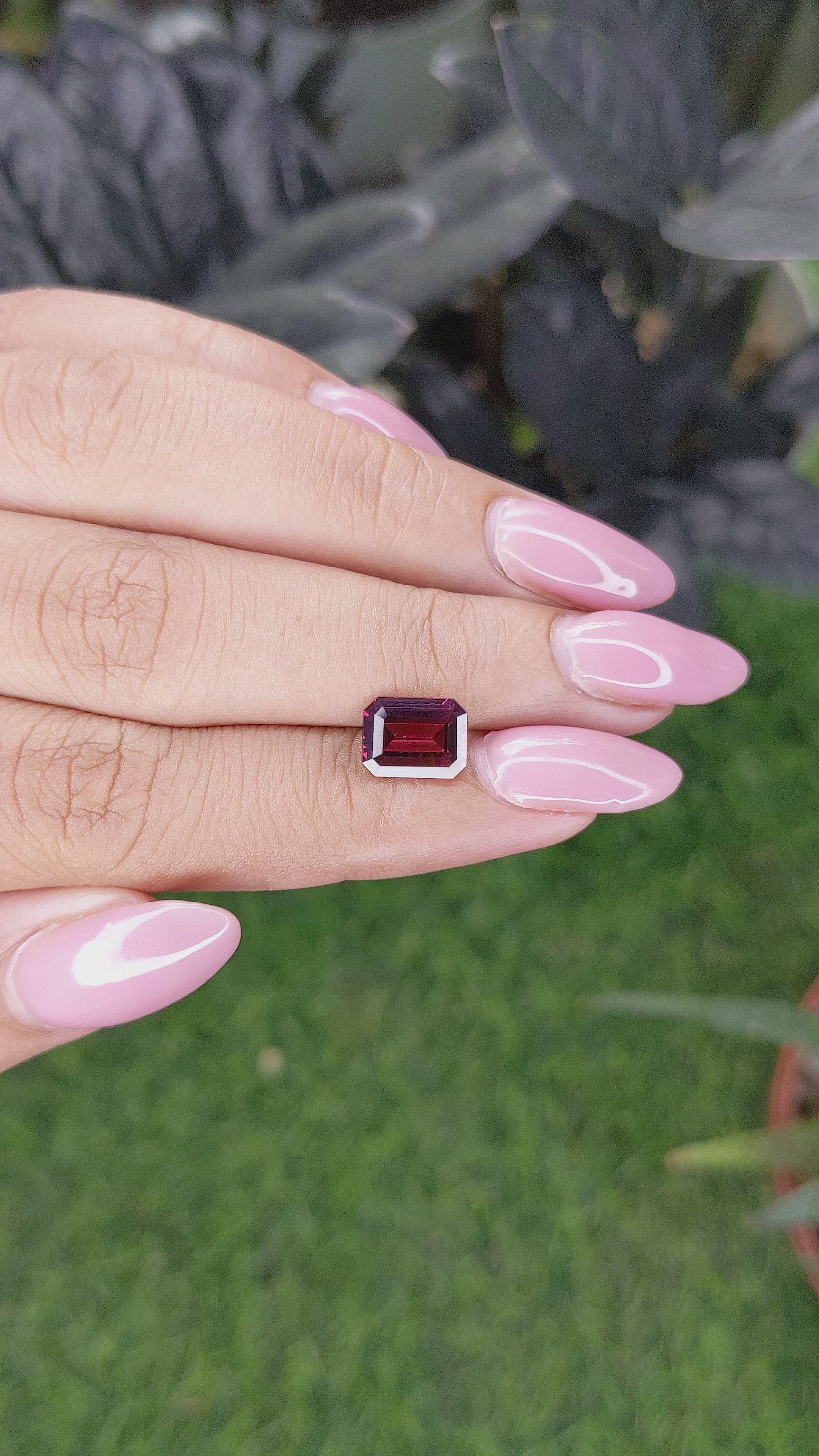 2.42 Ct. Red Garnet from Tanzania Size Video