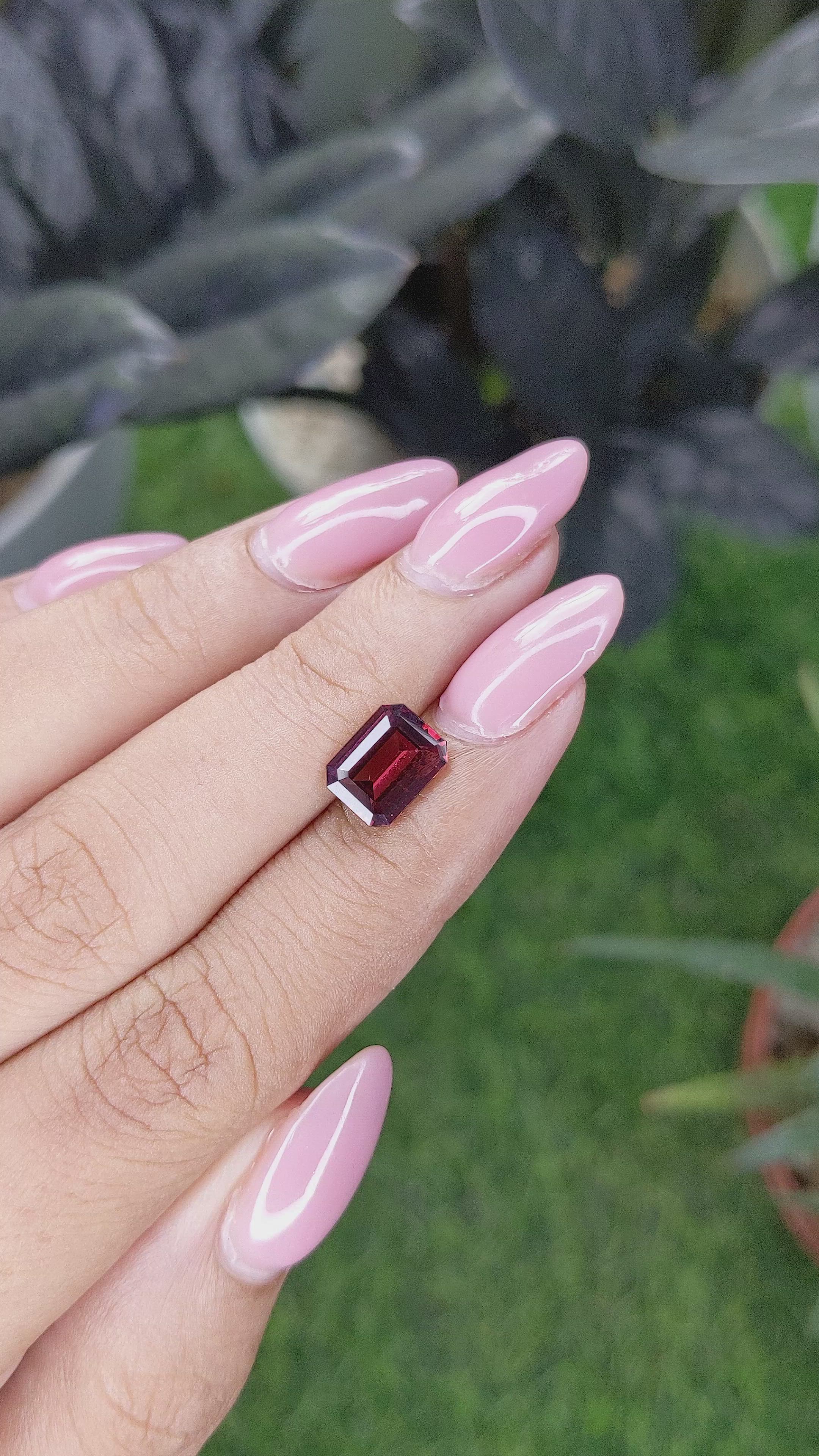 2.42 Ct. Red Garnet from Tanzania Size Video