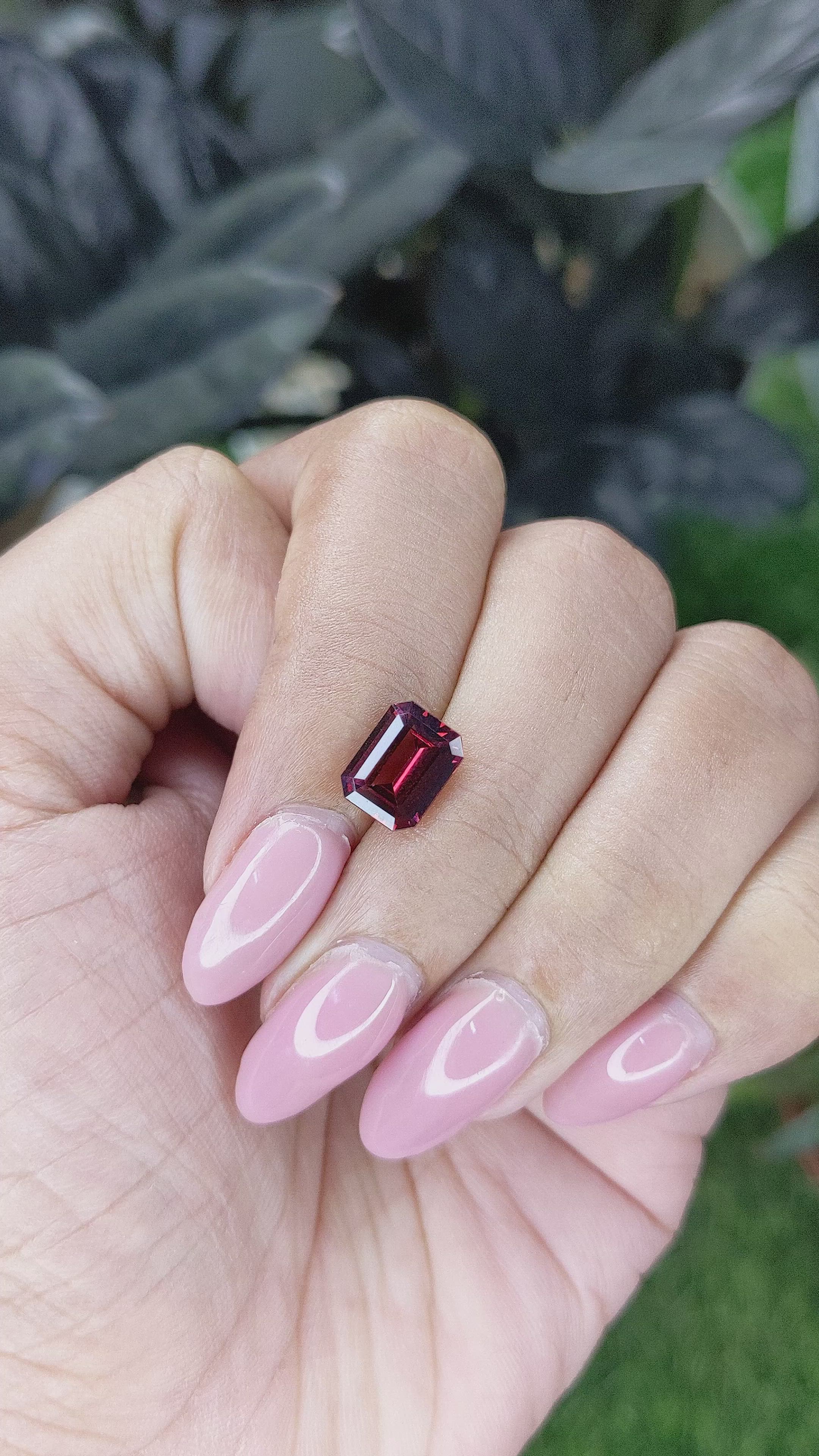 2.42 Ct. Red Garnet from Tanzania Size Video