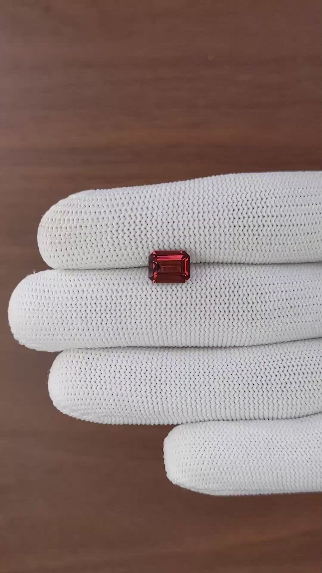2.42 Ct. Red Garnet from Tanzania Size Video