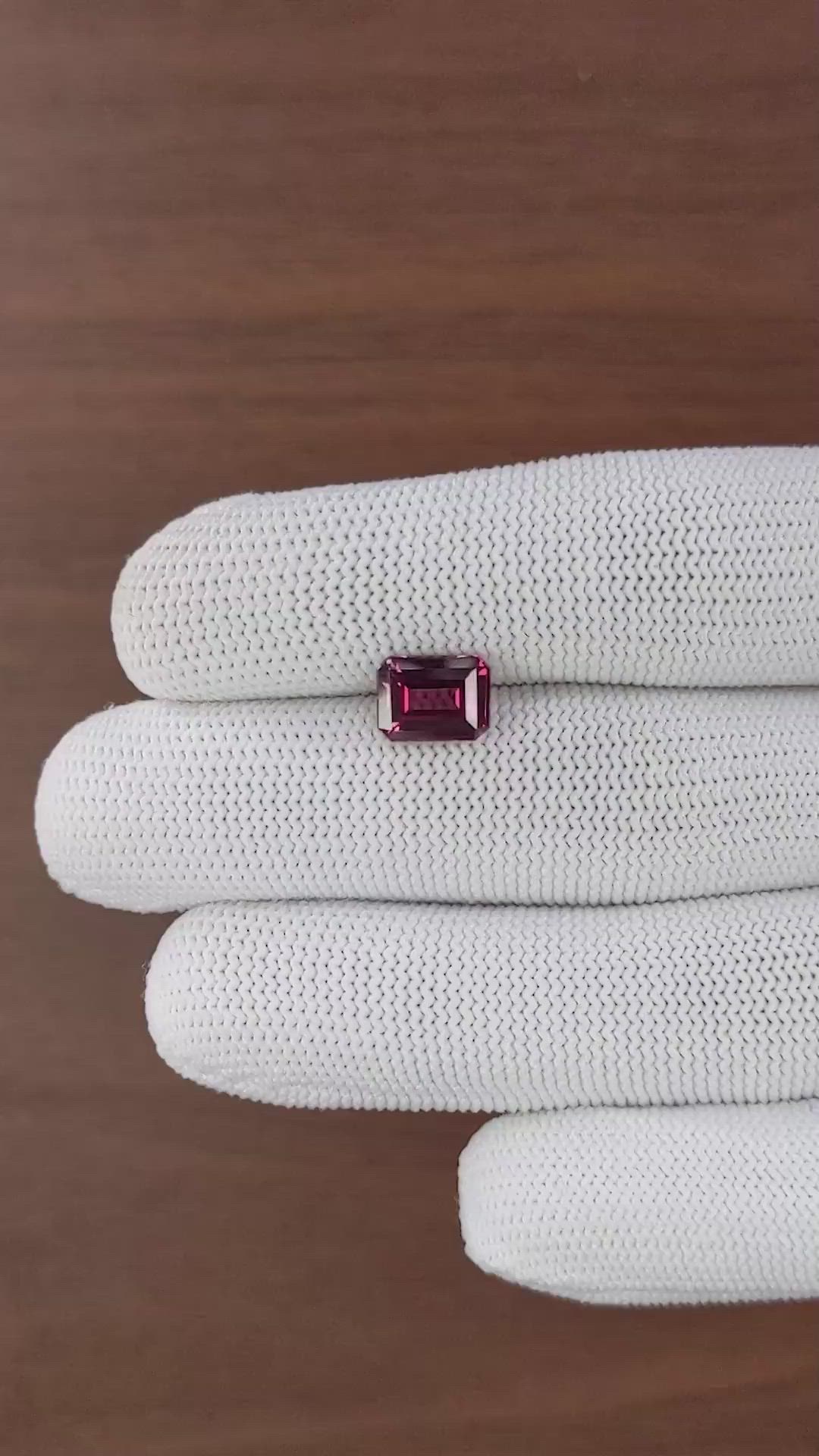 2.76 Ct. Purplish Pink Garnet from Tanzania Size Video