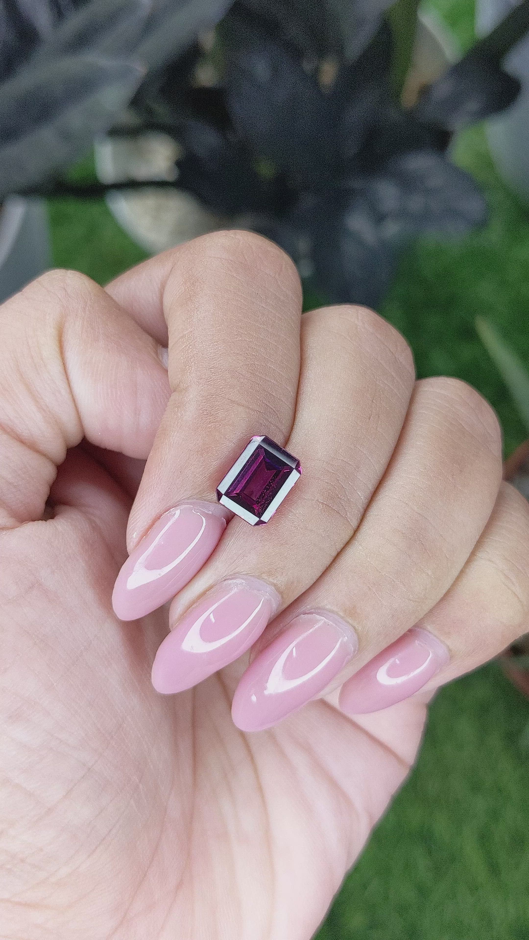 2.76 Ct. Purplish Pink Garnet from Tanzania Size Video
