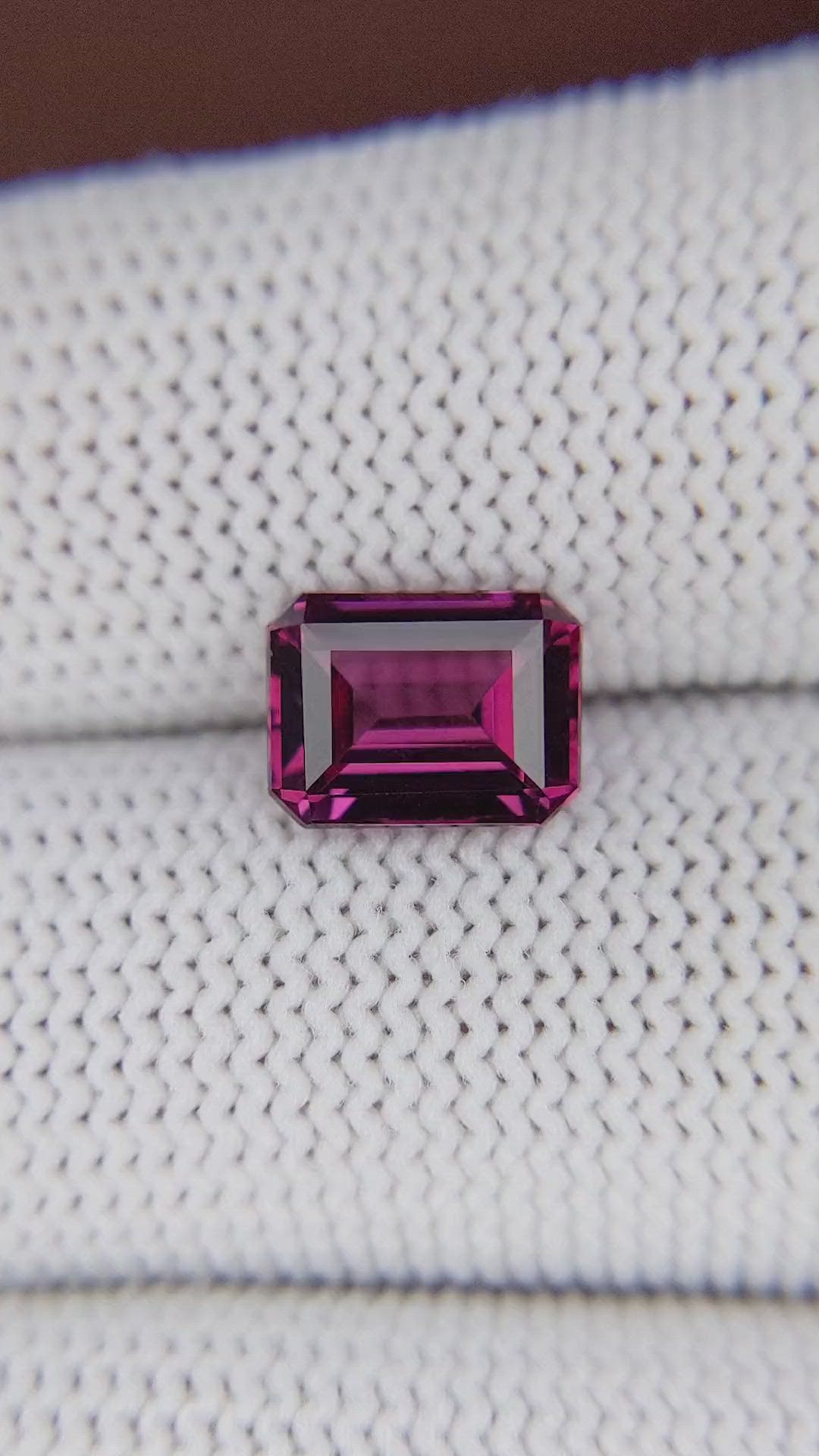 2.76 Ct. Purplish Pink Garnet from Tanzania Size Video
