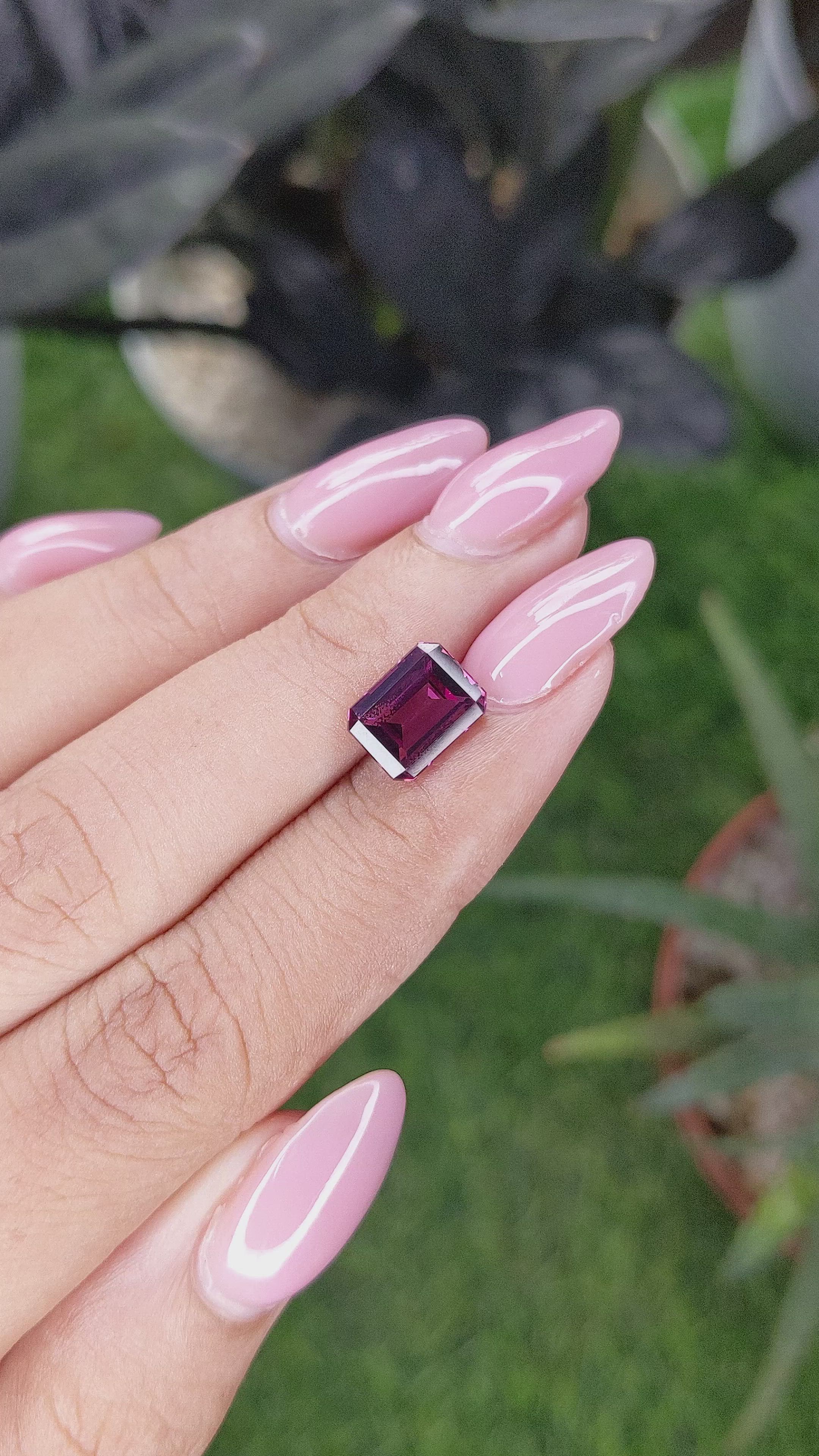 2.76 Ct. Purplish Pink Garnet from Tanzania Size Video