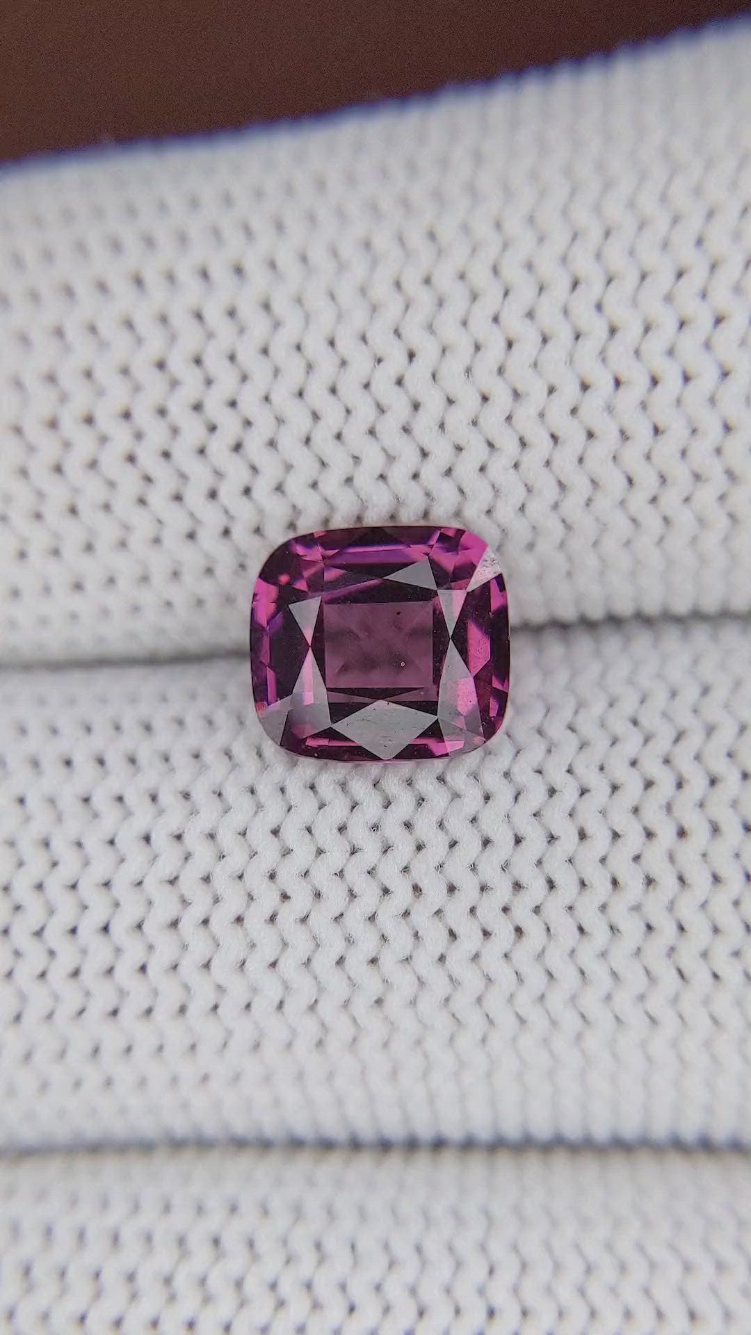2.47 Ct. Purplish Pink Garnet from Tanzania Size Video