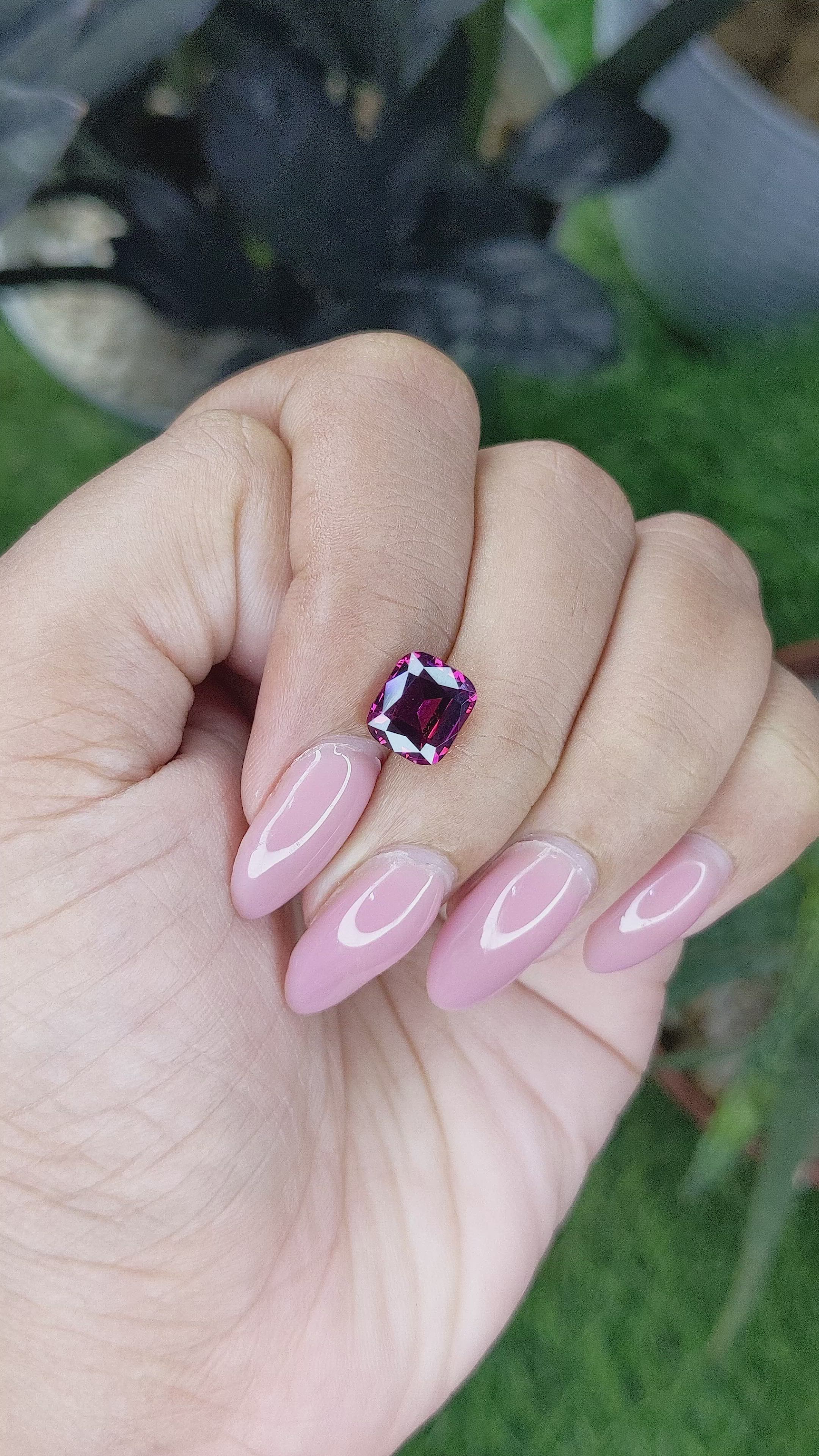2.65 Ct. Purplish Pink Garnet from Tanzania Size Video