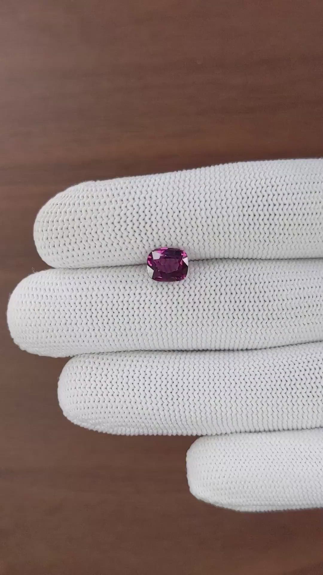 2.41 Ct. Purplish Pink Garnet from Tanzania Size Video
