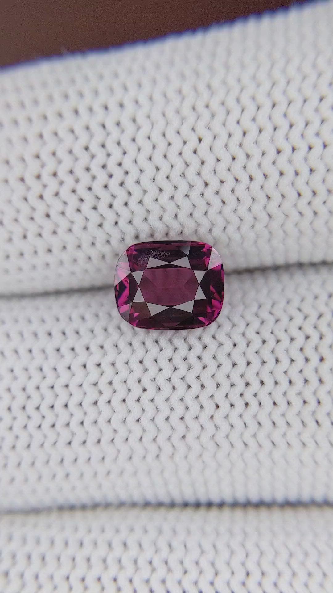 2.41 Ct. Purplish Pink Garnet from Tanzania Size Video