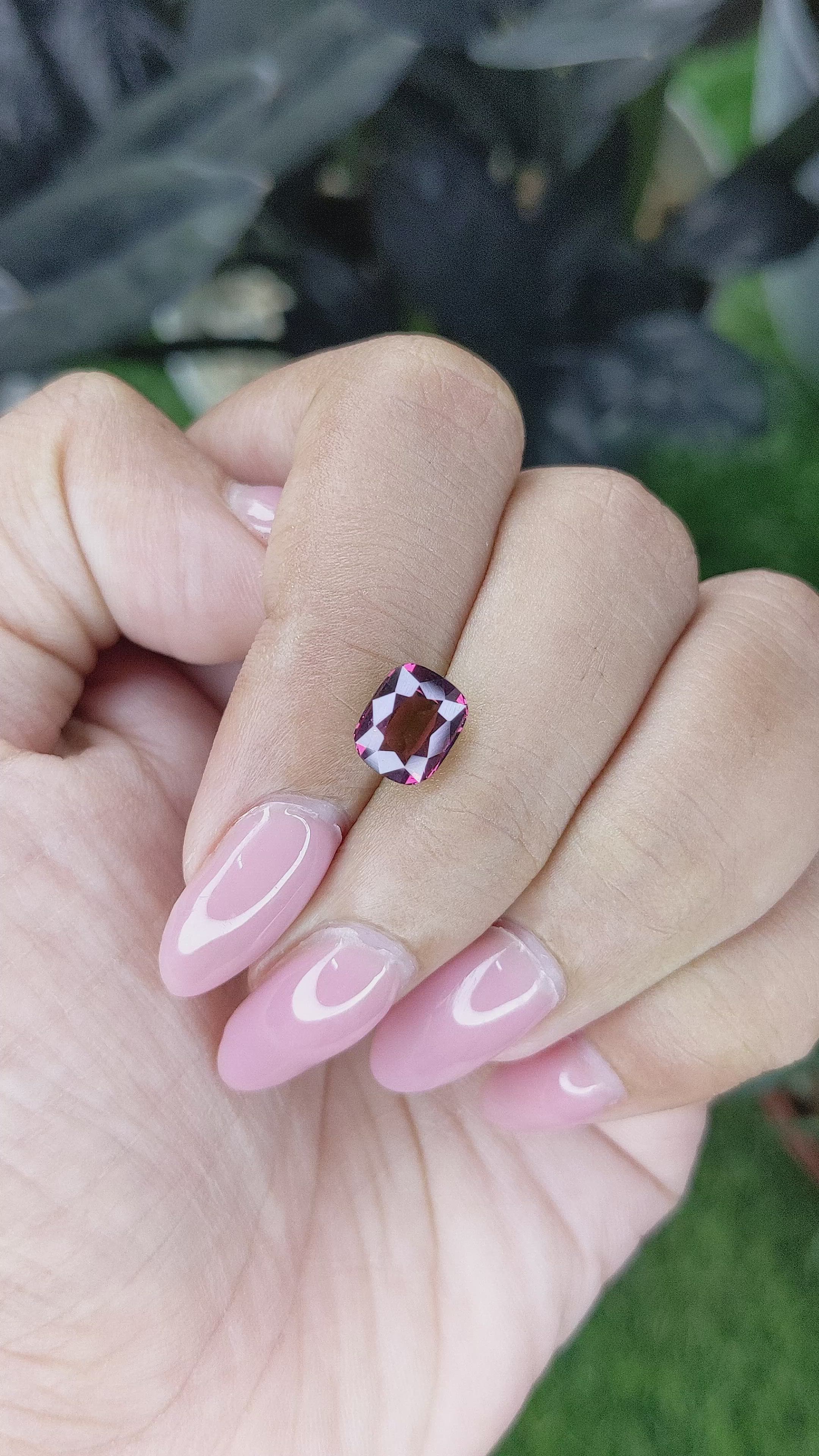 2.41 Ct. Purplish Pink Garnet from Tanzania Size Video