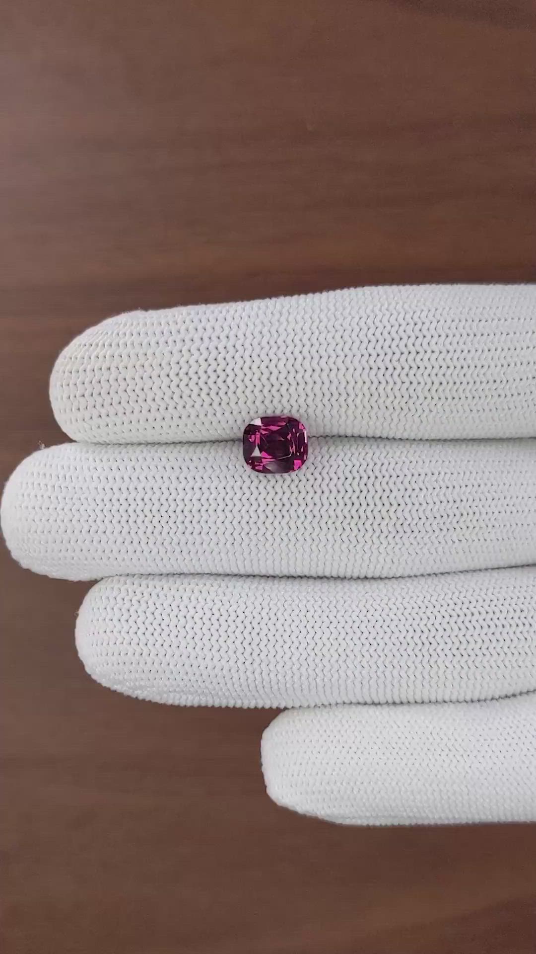 2.82 Ct. Purplish Pink Garnet from Tanzania Size Video