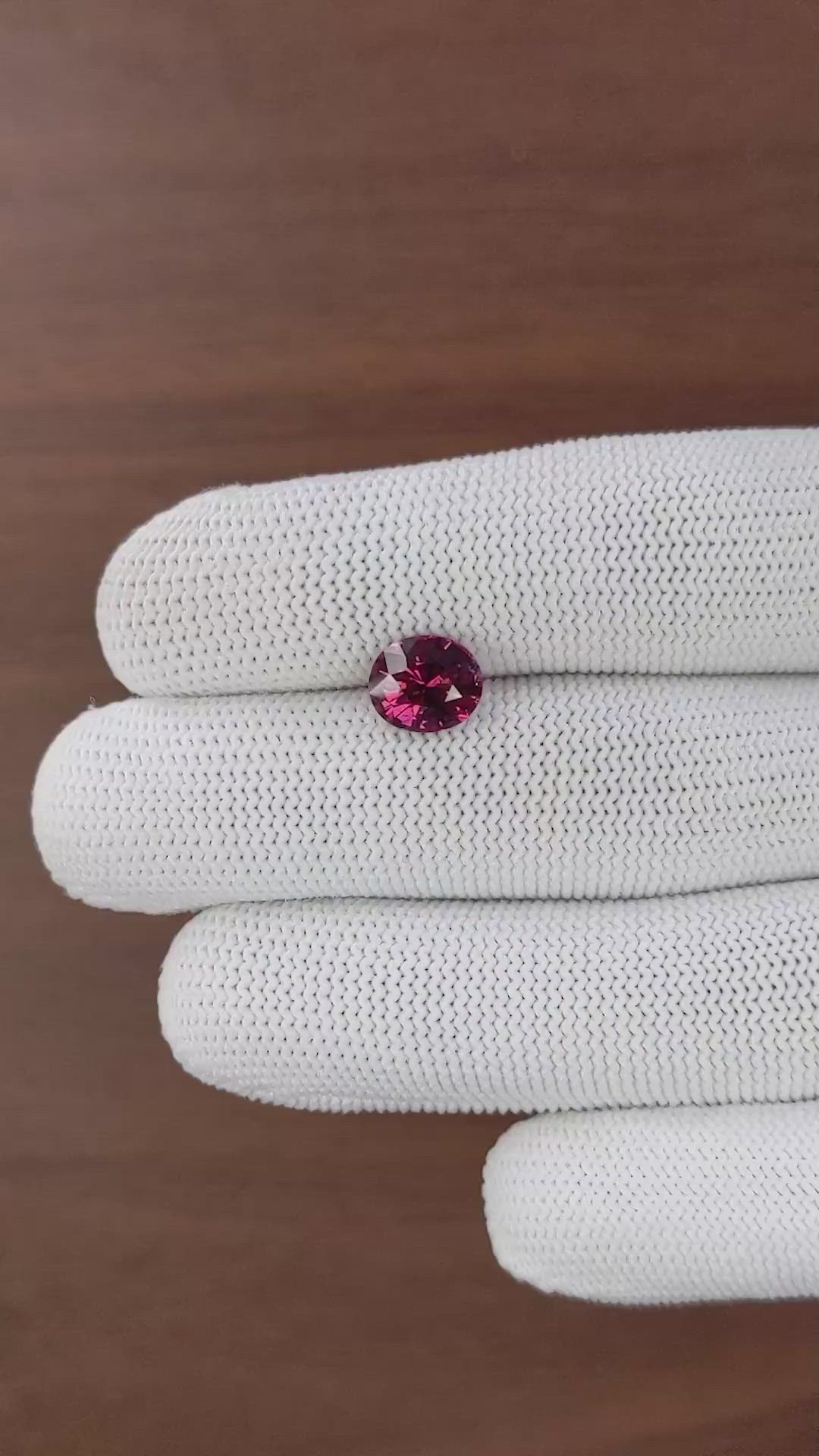 2.52 Ct. Purplish Pink Garnet from Tanzania Size Video