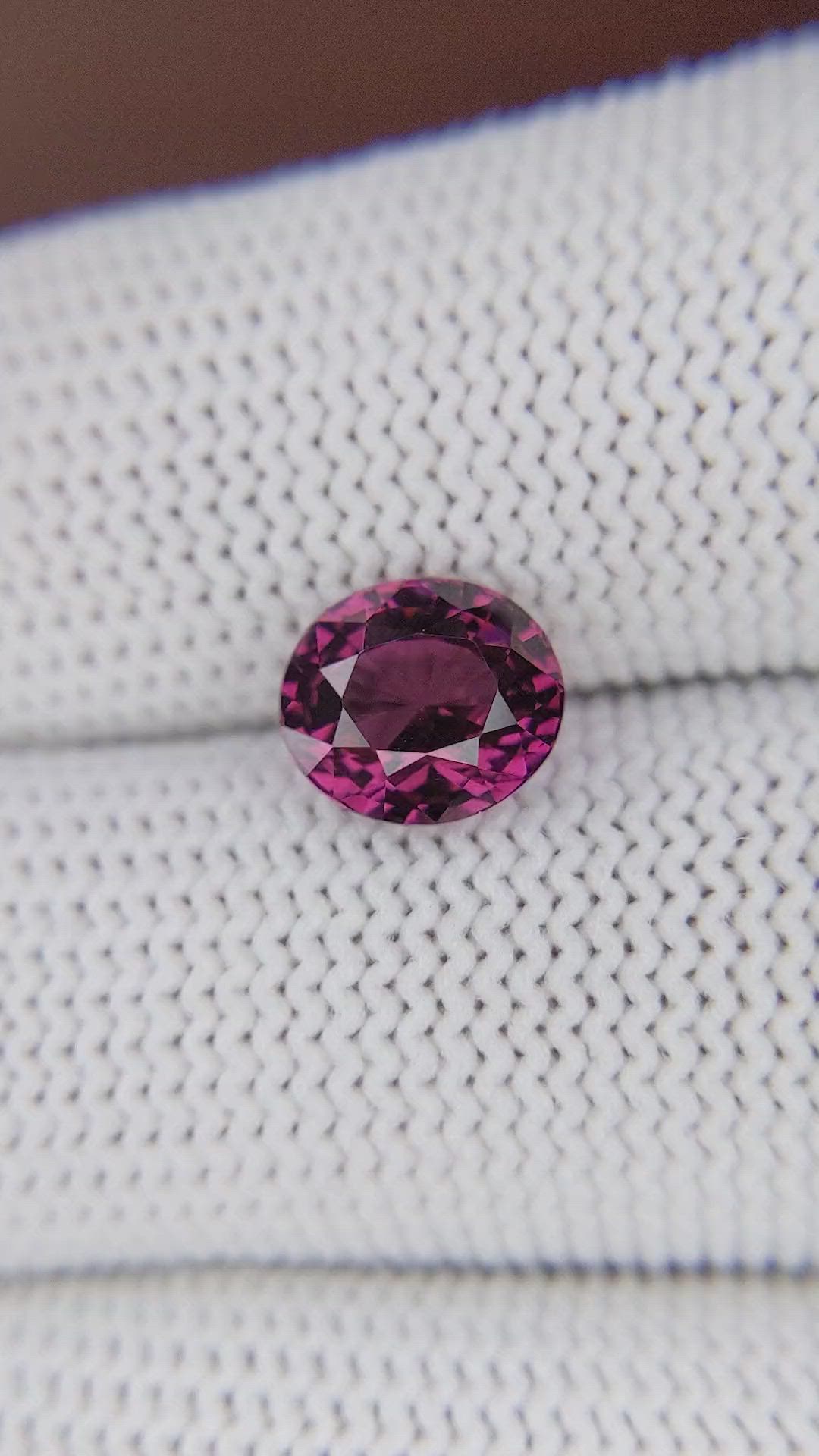 2.68 Ct. Purplish Pink Garnet from Tanzania Size Video