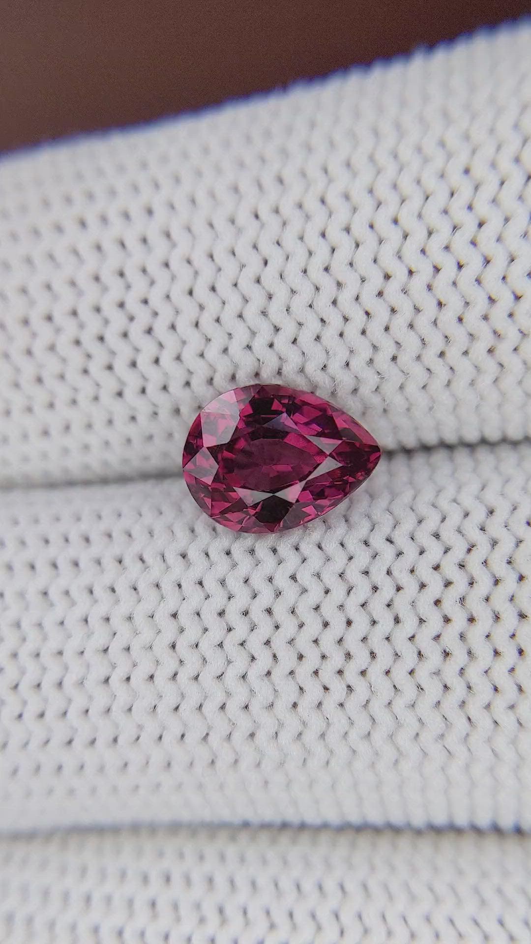 2.26 Ct. Purplish Pink Garnet from Tanzania Size Video