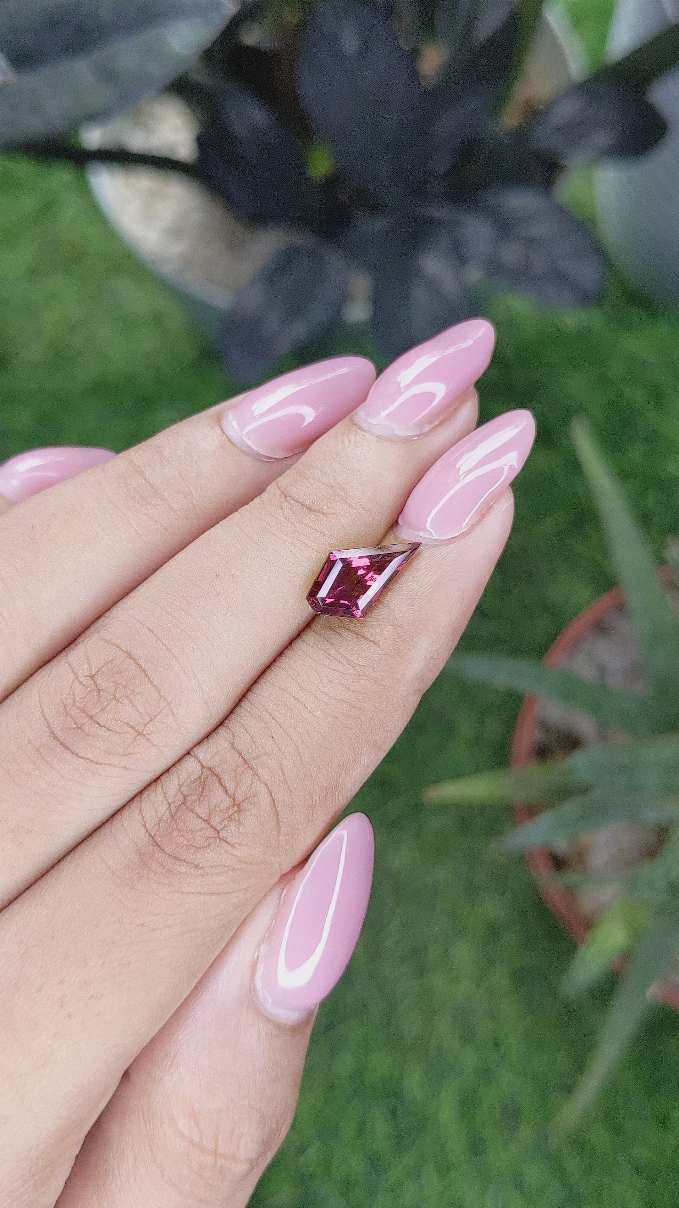 2.30 Ct. Purplish Pink Garnet from Tanzania Size Video