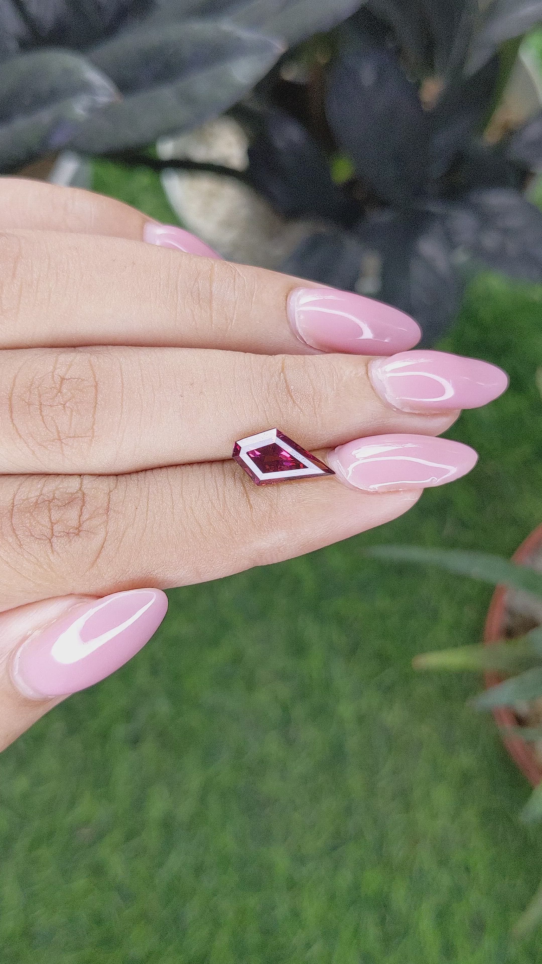 2.30 Ct. Purplish Pink Garnet from Tanzania Size Video