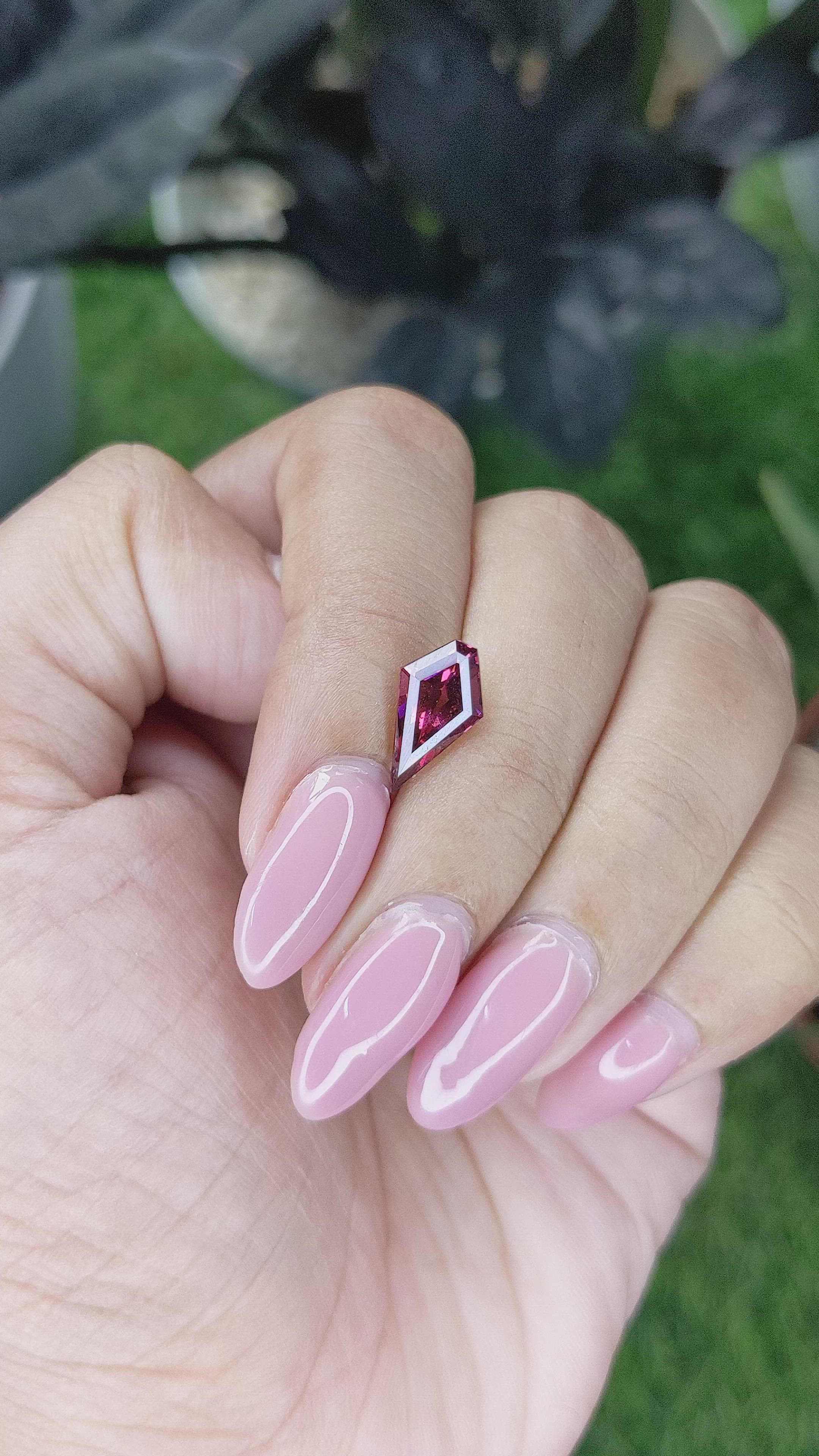 2.30 Ct. Purplish Pink Garnet from Tanzania Size Video