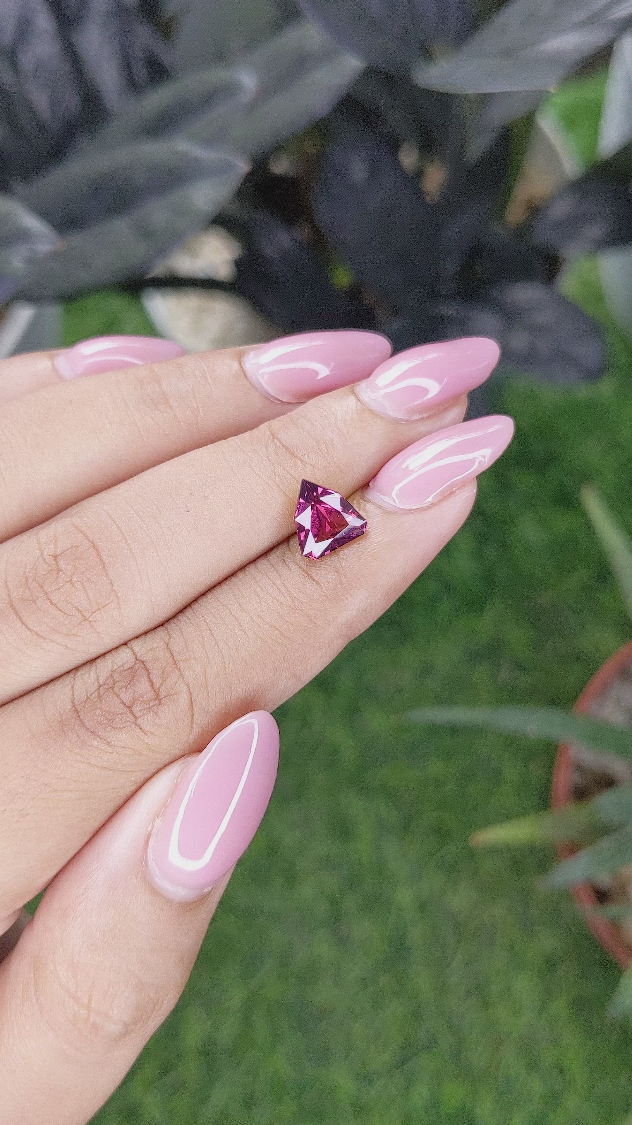 1.88 Ct. Purplish Pink Garnet from Tanzania Size Video