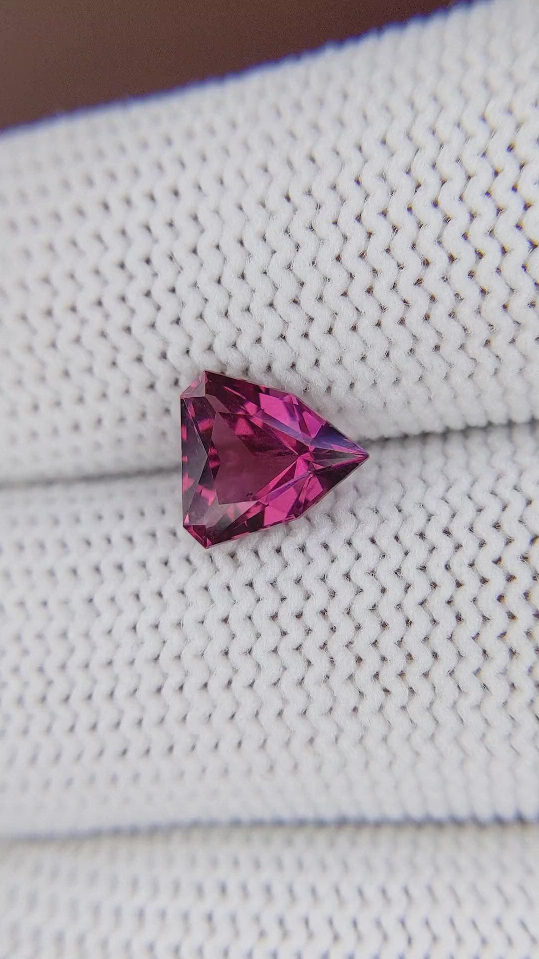 1.88 Ct. Purplish Pink Garnet from Tanzania Size Video