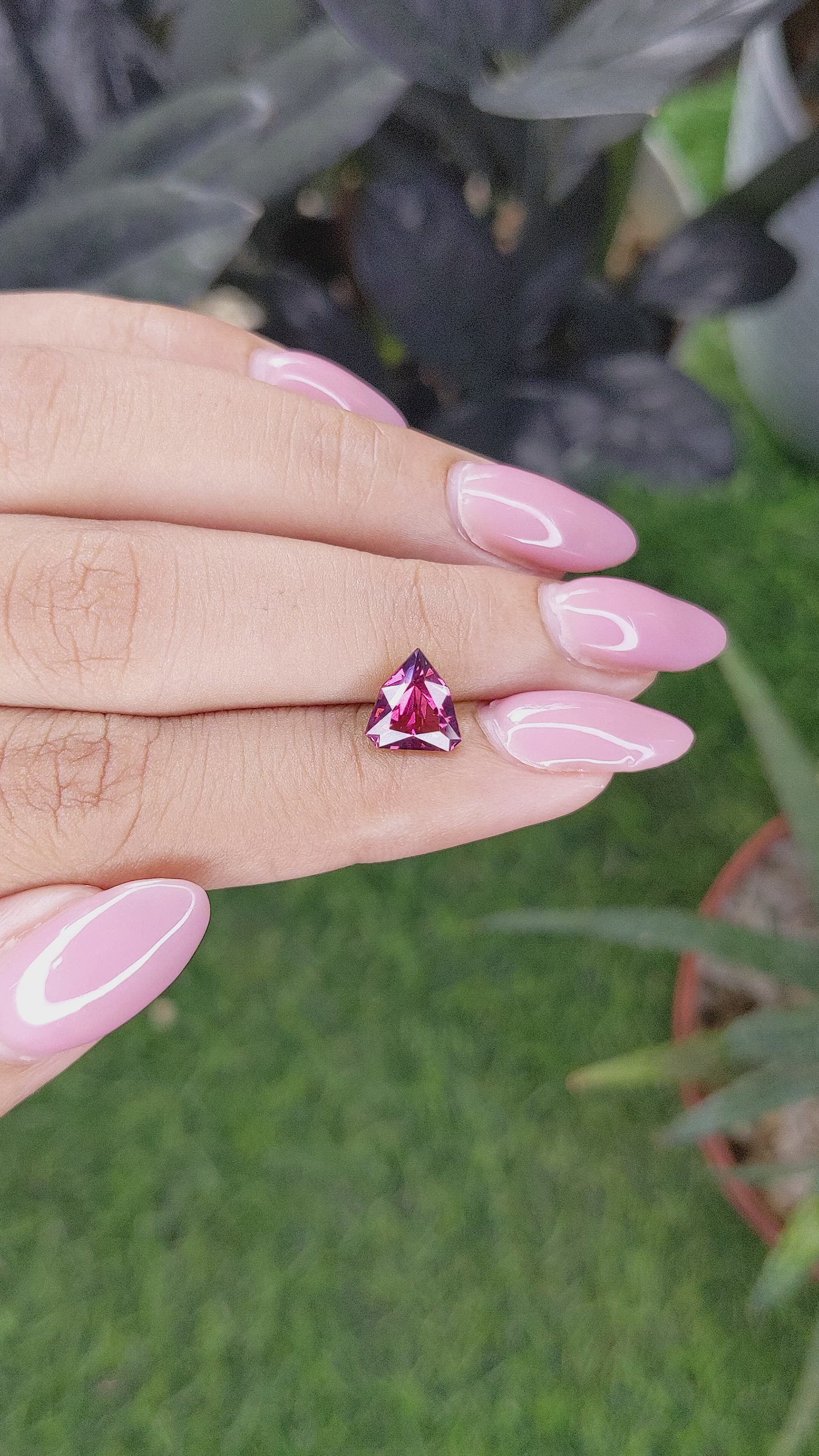 1.88 Ct. Purplish Pink Garnet from Tanzania Size Video