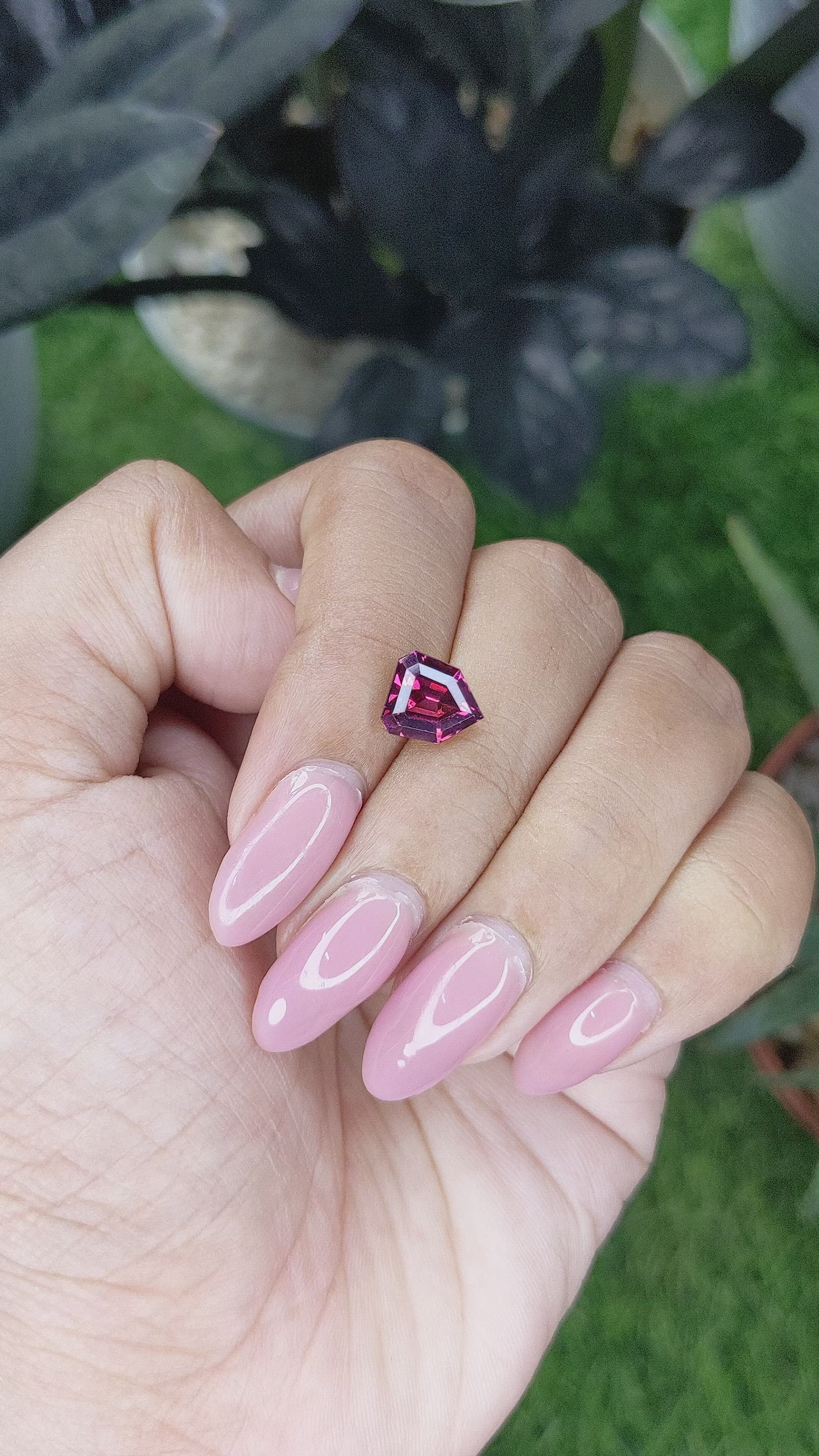 2.31 Ct. Purplish Pink Garnet from Tanzania Size Video