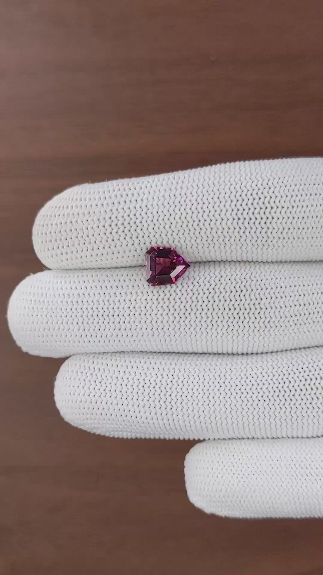 2.31 Ct. Purplish Pink Garnet from Tanzania Size Video