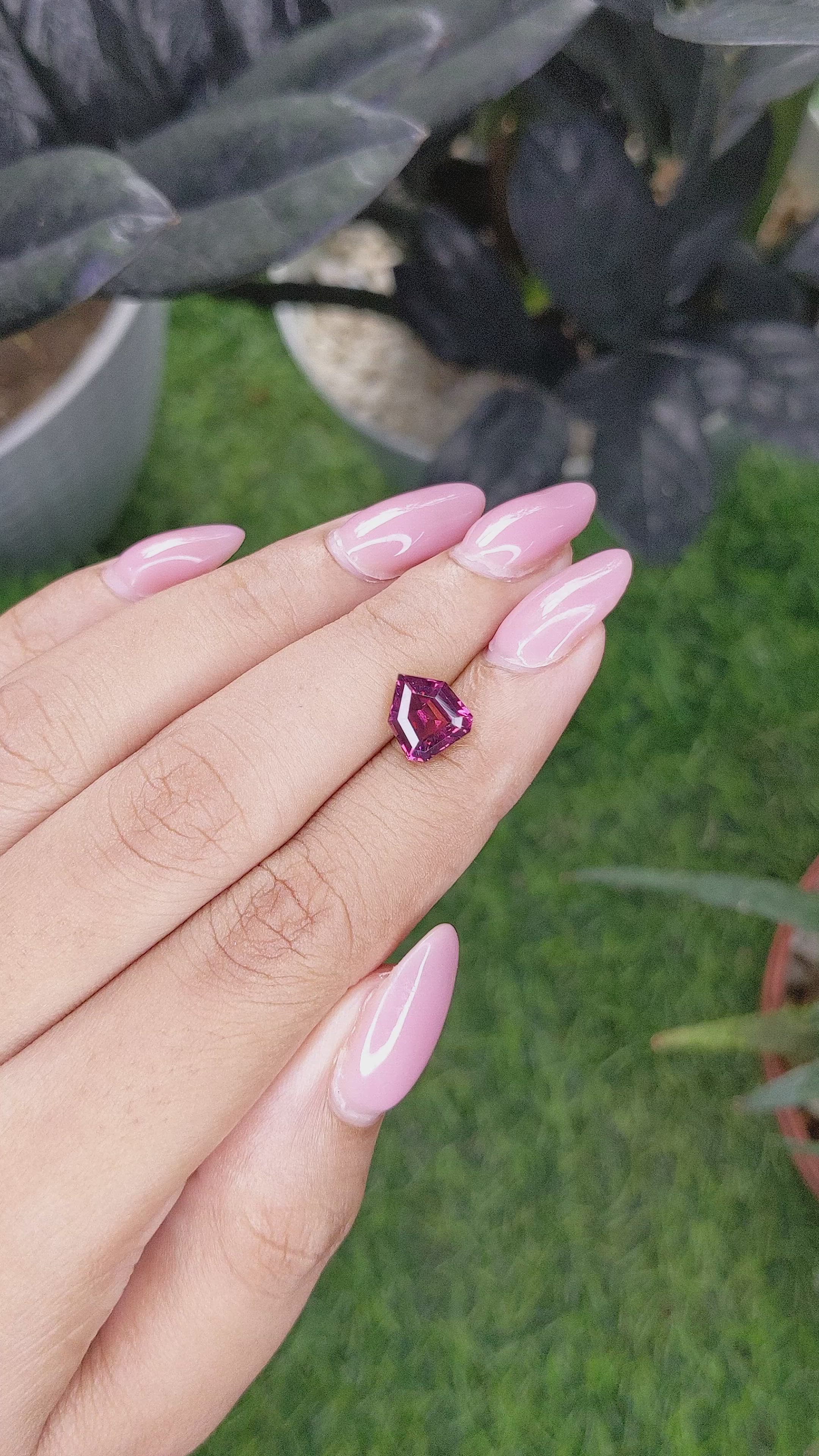 2.31 Ct. Purplish Pink Garnet from Tanzania Size Video