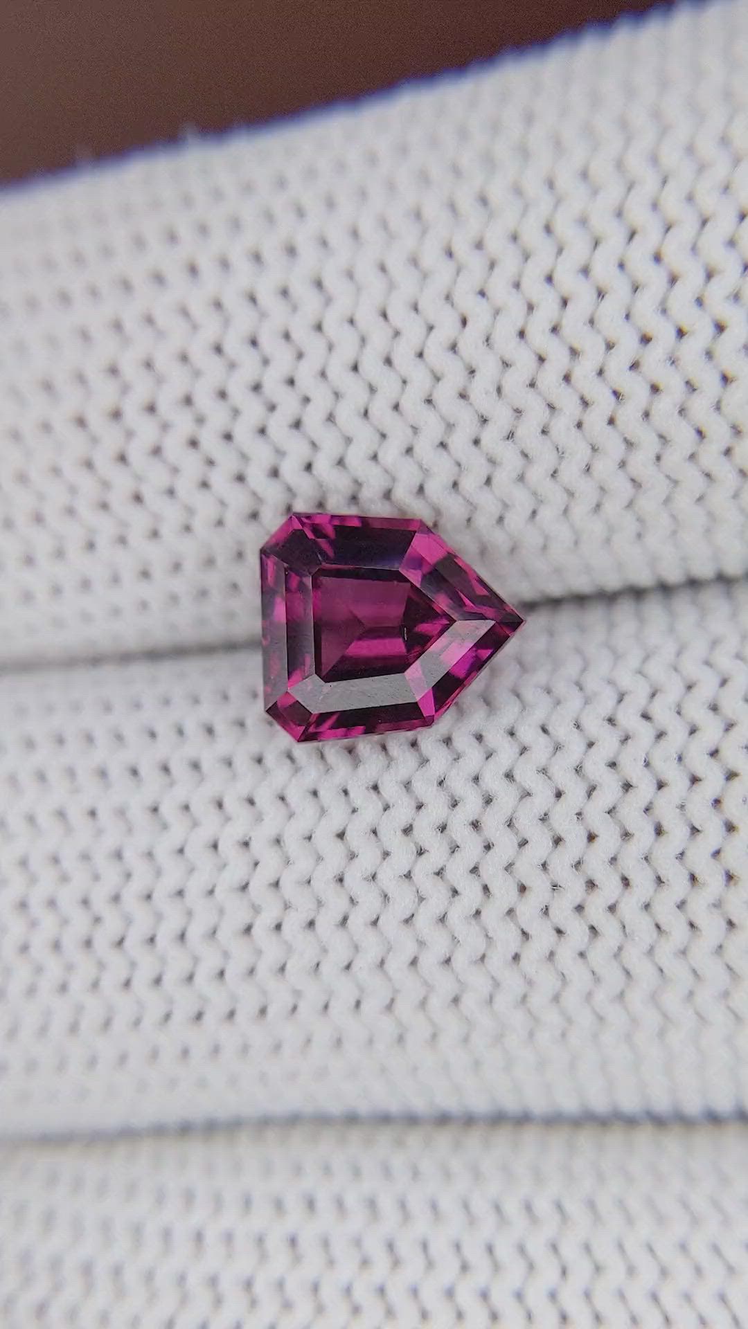 2.31 Ct. Purplish Pink Garnet from Tanzania Size Video