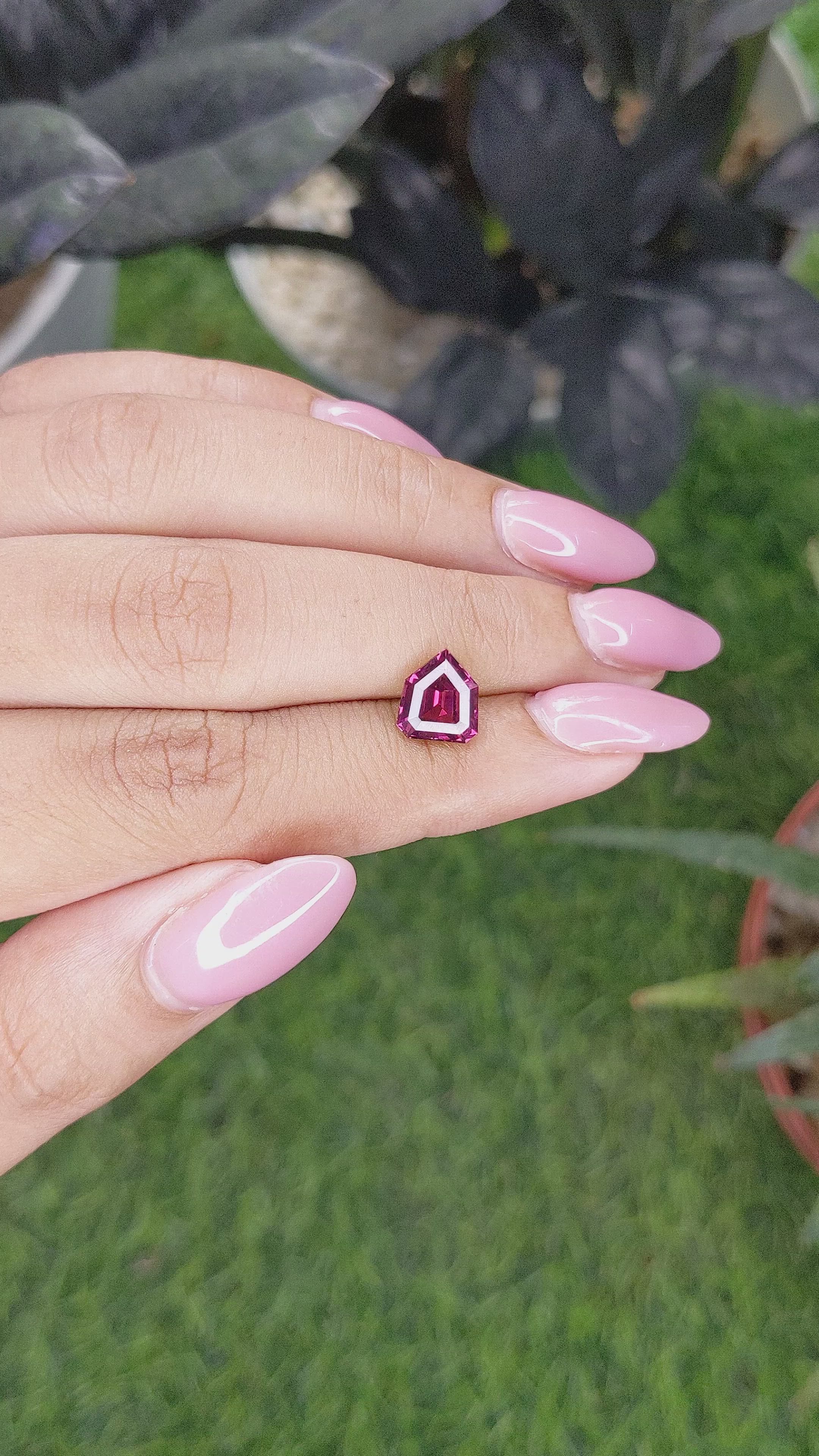 2.31 Ct. Purplish Pink Garnet from Tanzania Size Video