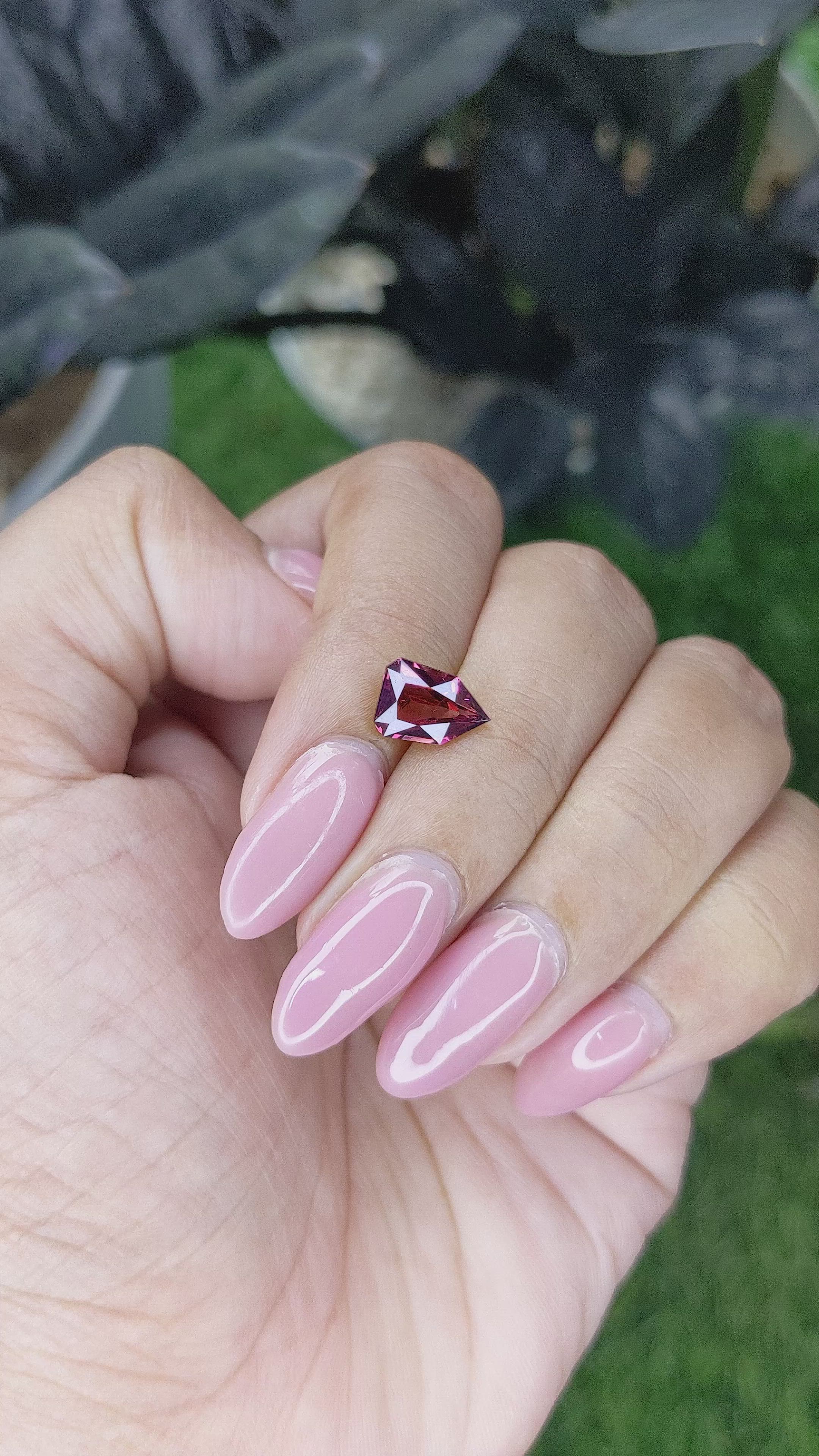 1.92 Ct. Purplish Pink Garnet from Tanzania Size Video