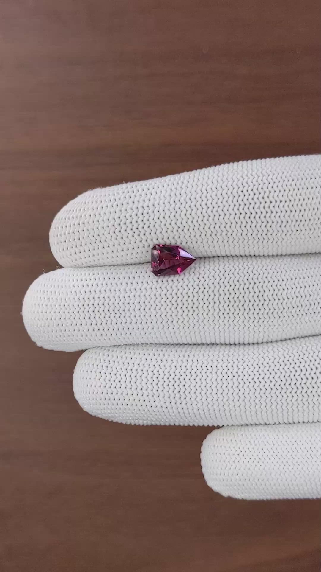 1.92 Ct. Purplish Pink Garnet from Tanzania Size Video