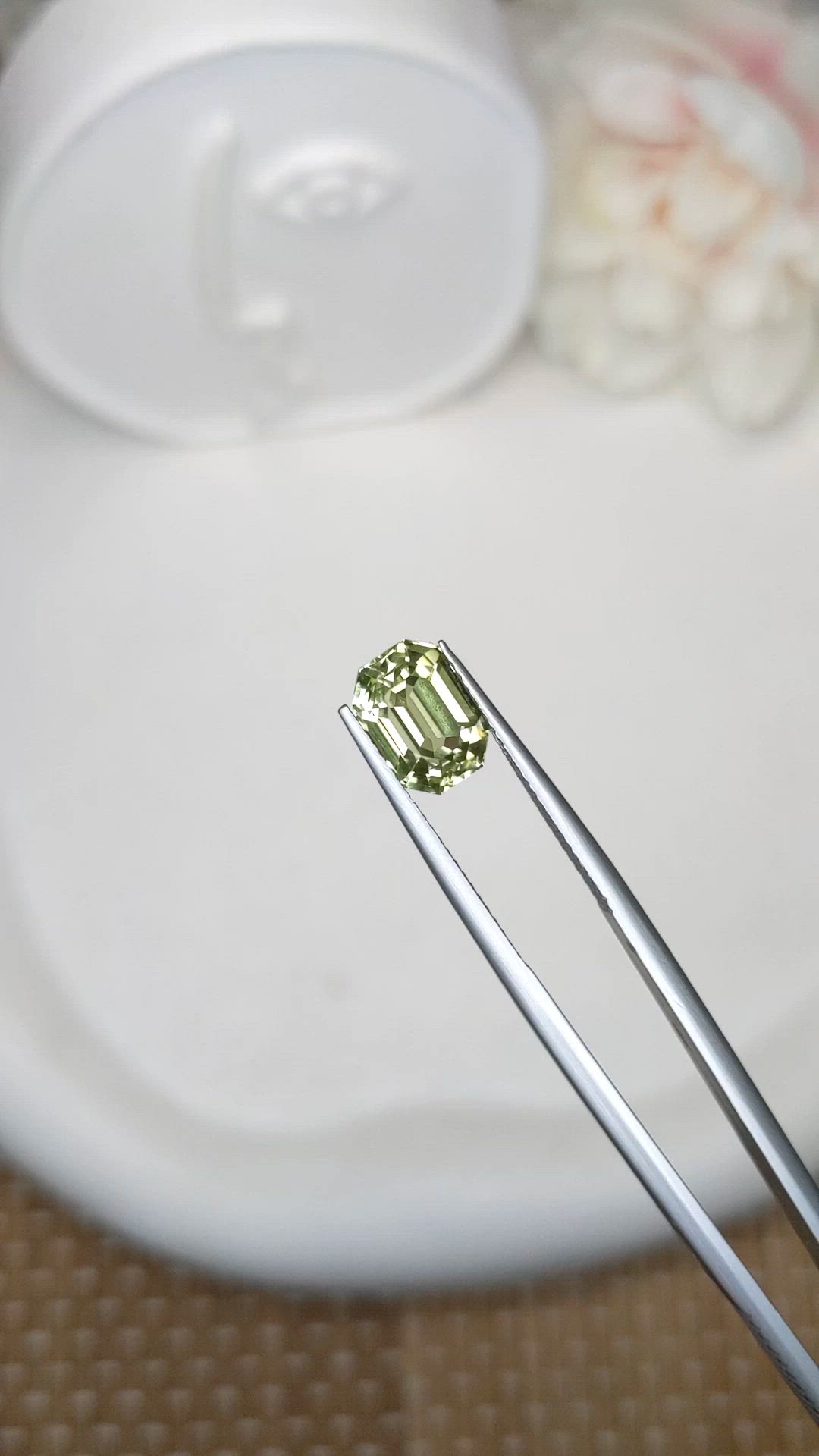 3.30 Ct. Green Chrysoberyl from Ceylon (Sri Lanka) Size Video