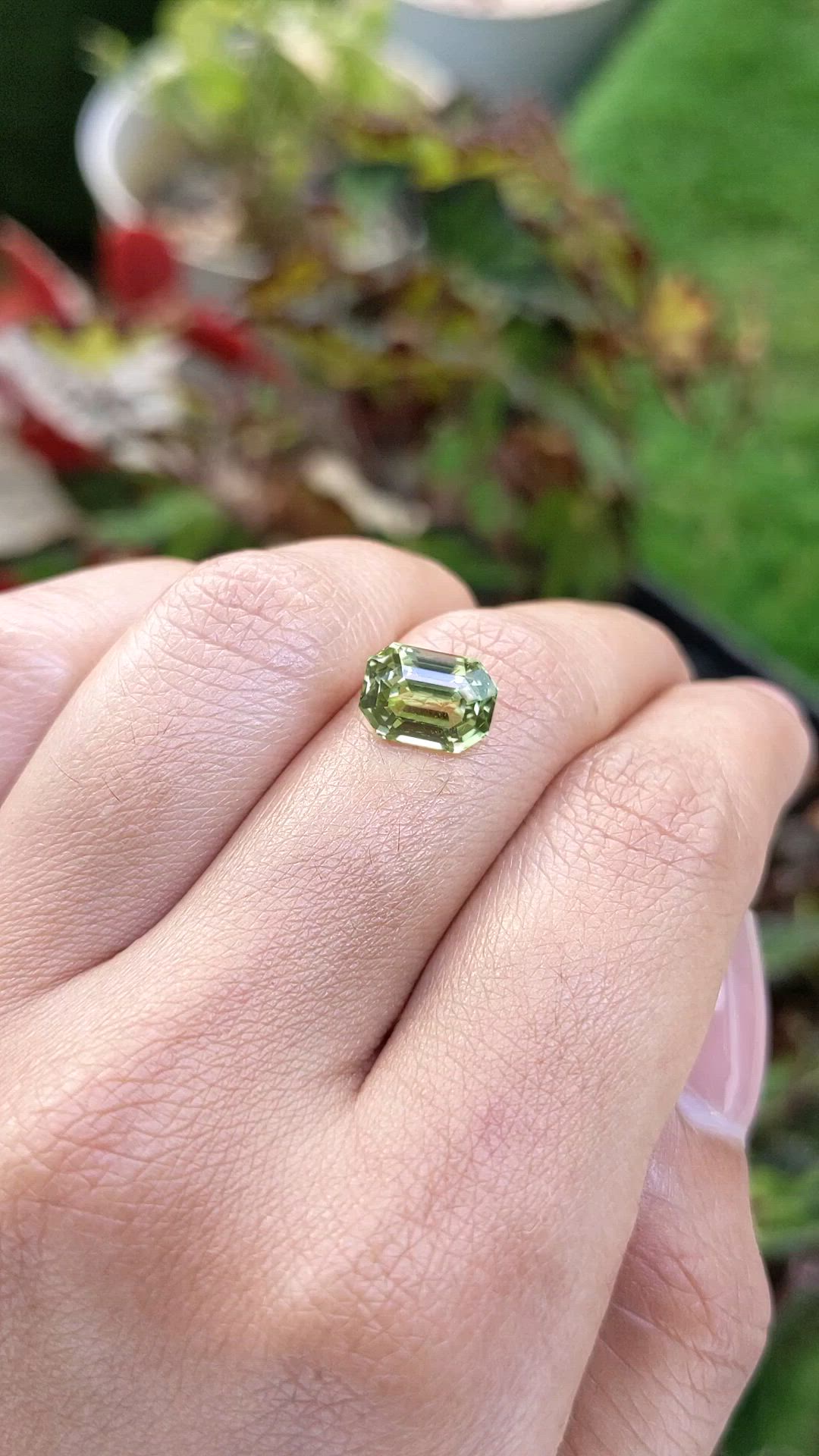 3.30 Ct. Green Chrysoberyl from Ceylon (Sri Lanka) Size Video