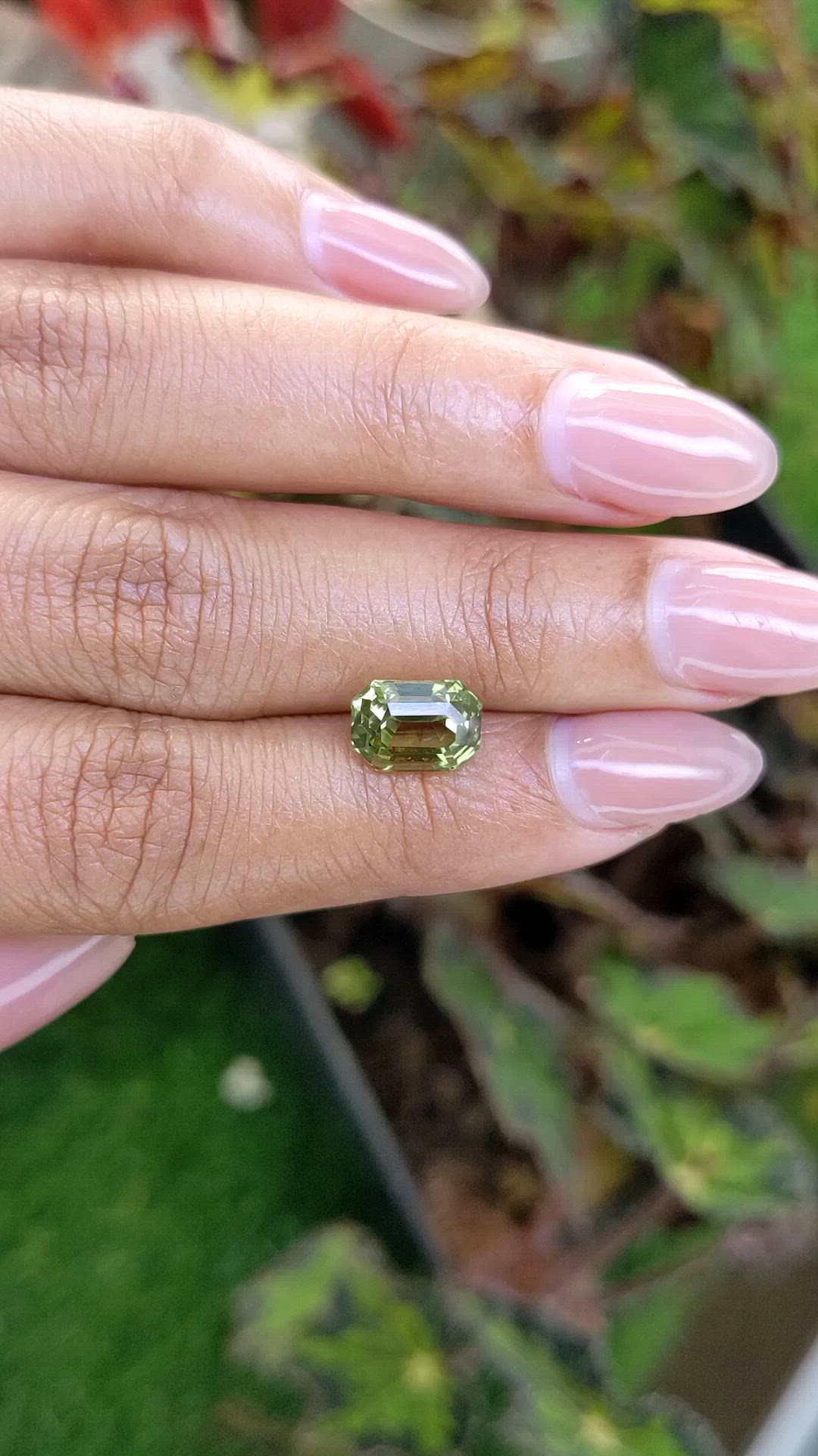 3.30 Ct. Green Chrysoberyl from Ceylon (Sri Lanka) Size Video