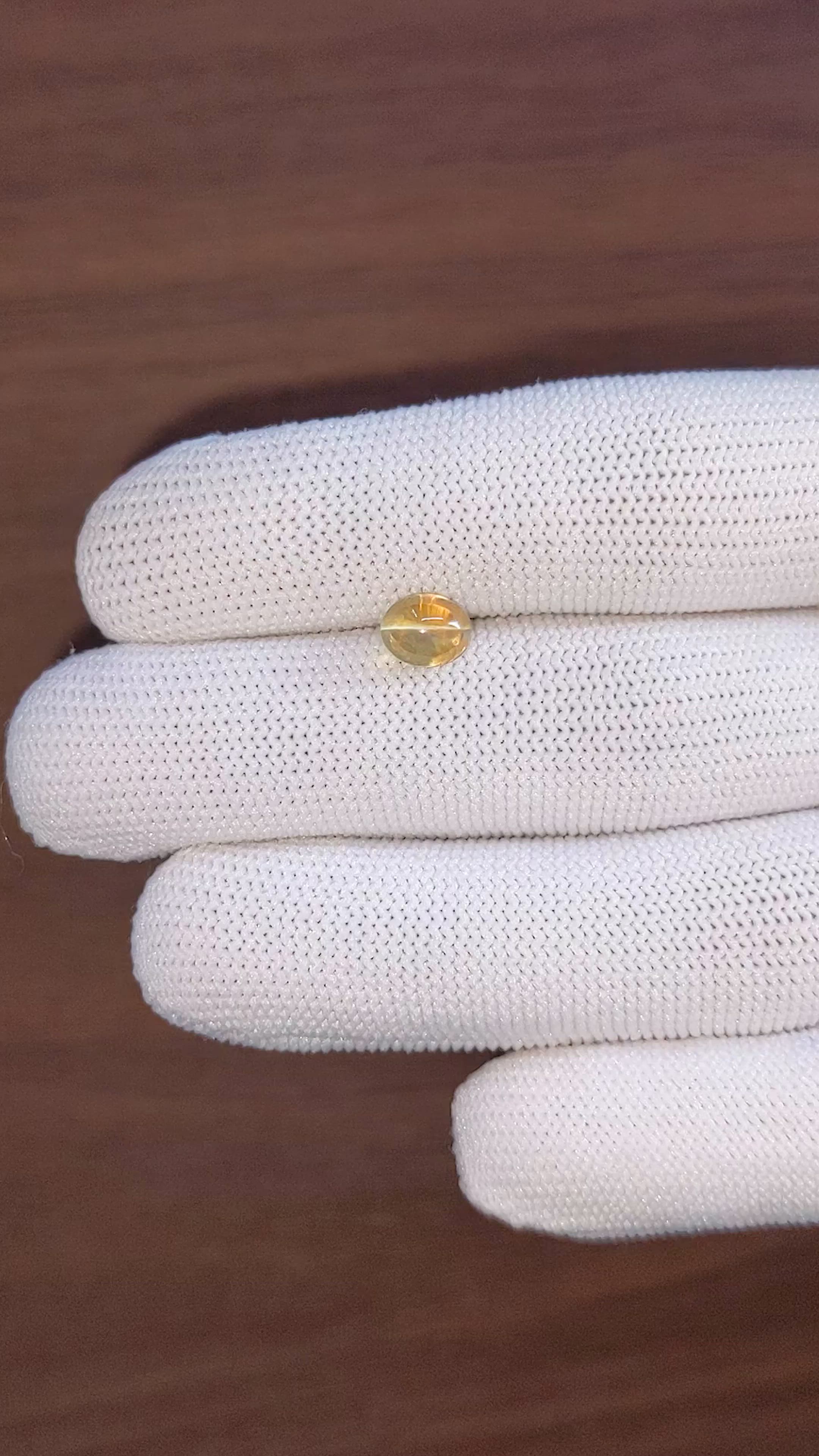 2.33 Ct. Greenish Yellow Cabochon Chrysoberyl from Tanzania Size Video