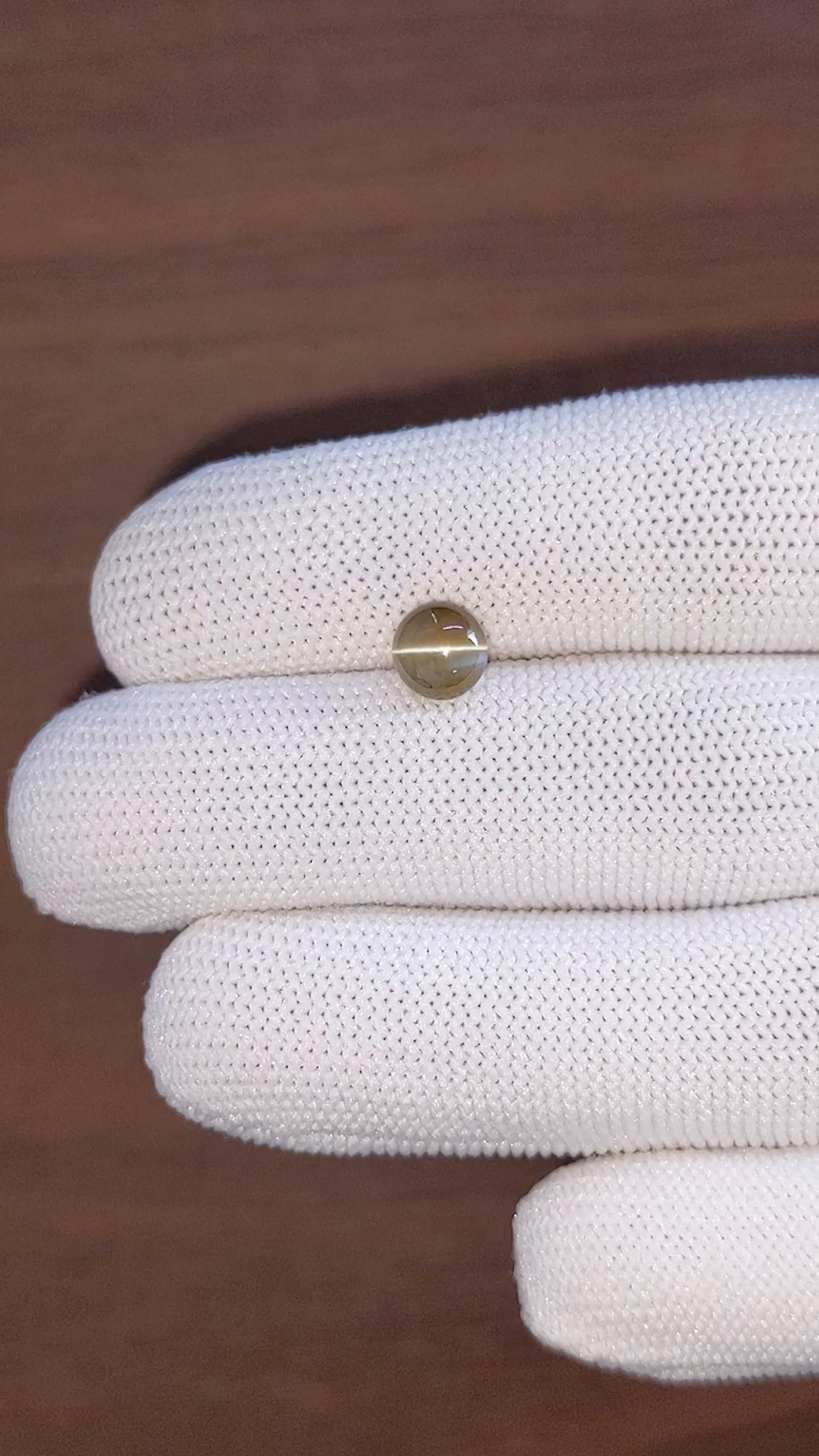 2.12 Ct. Yellowish Green Cabochon Chrysoberyl from Tanzania Size Video