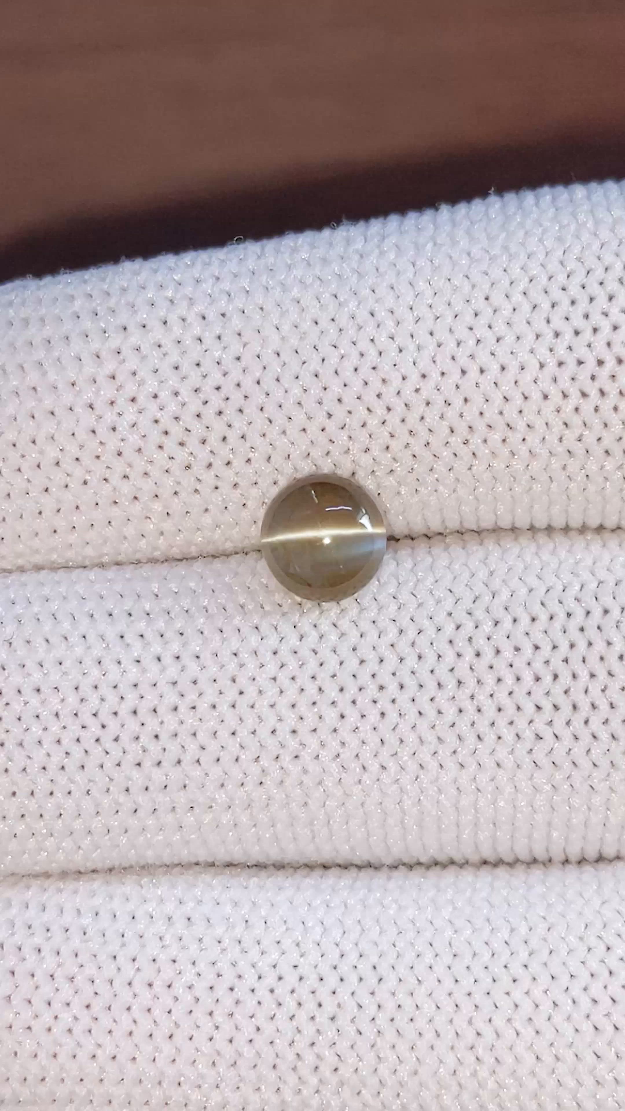 2.12 Ct. Yellowish Green Cabochon Chrysoberyl from Tanzania Size Video