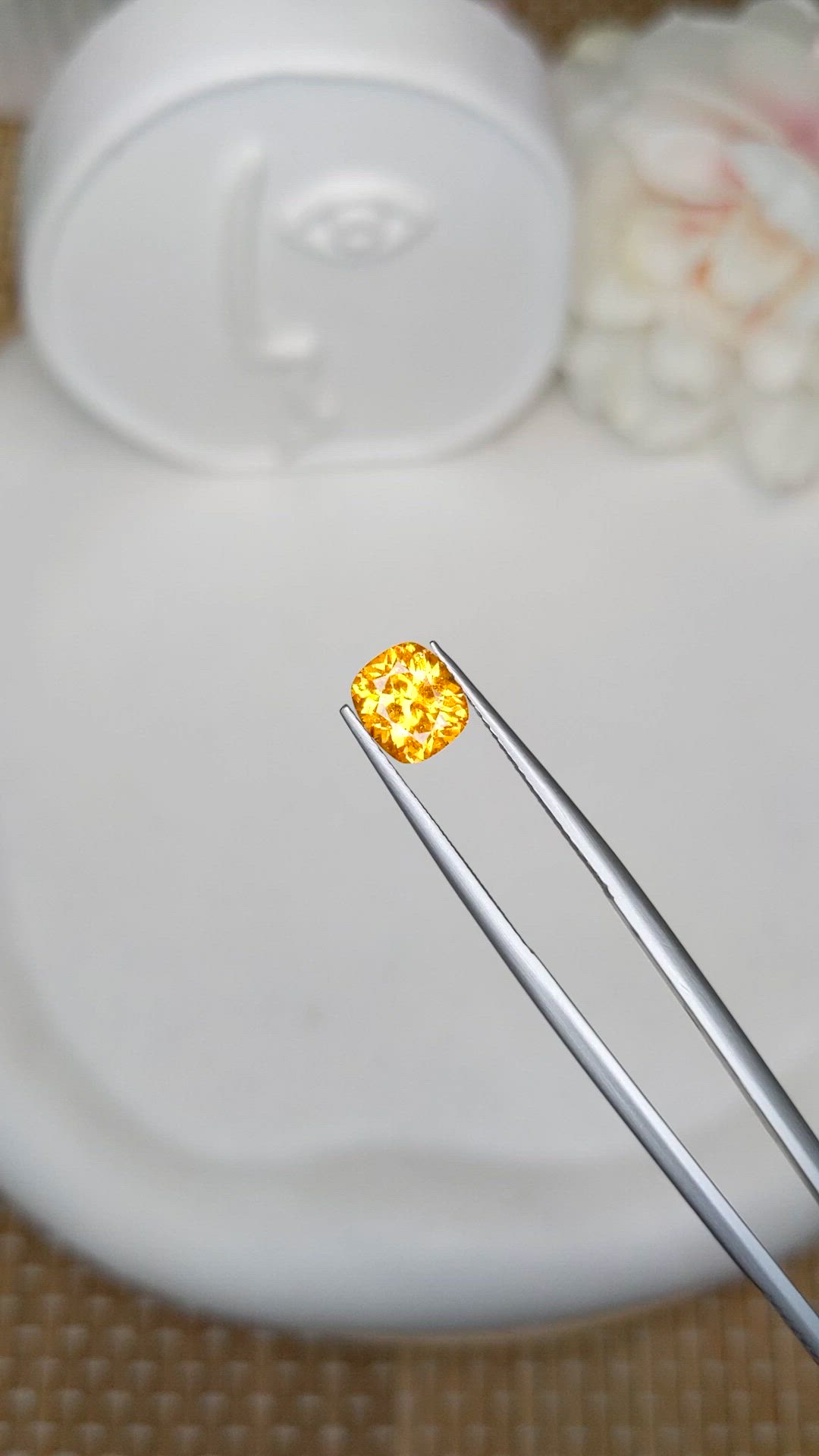 1.67 Ct. Orange Spessartite Garnet from Namibia Size Video